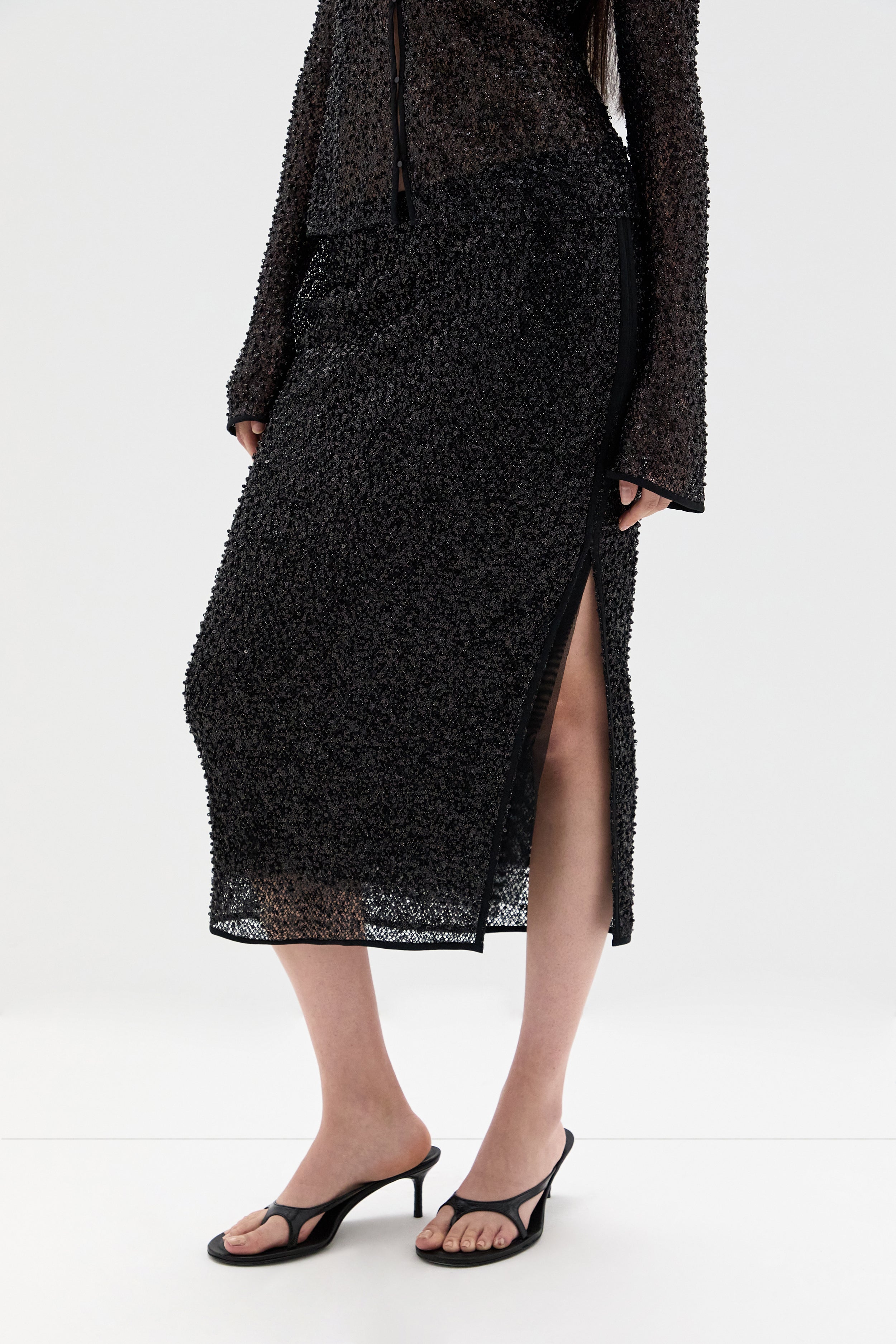 Cassia Sequin Midi Skirt