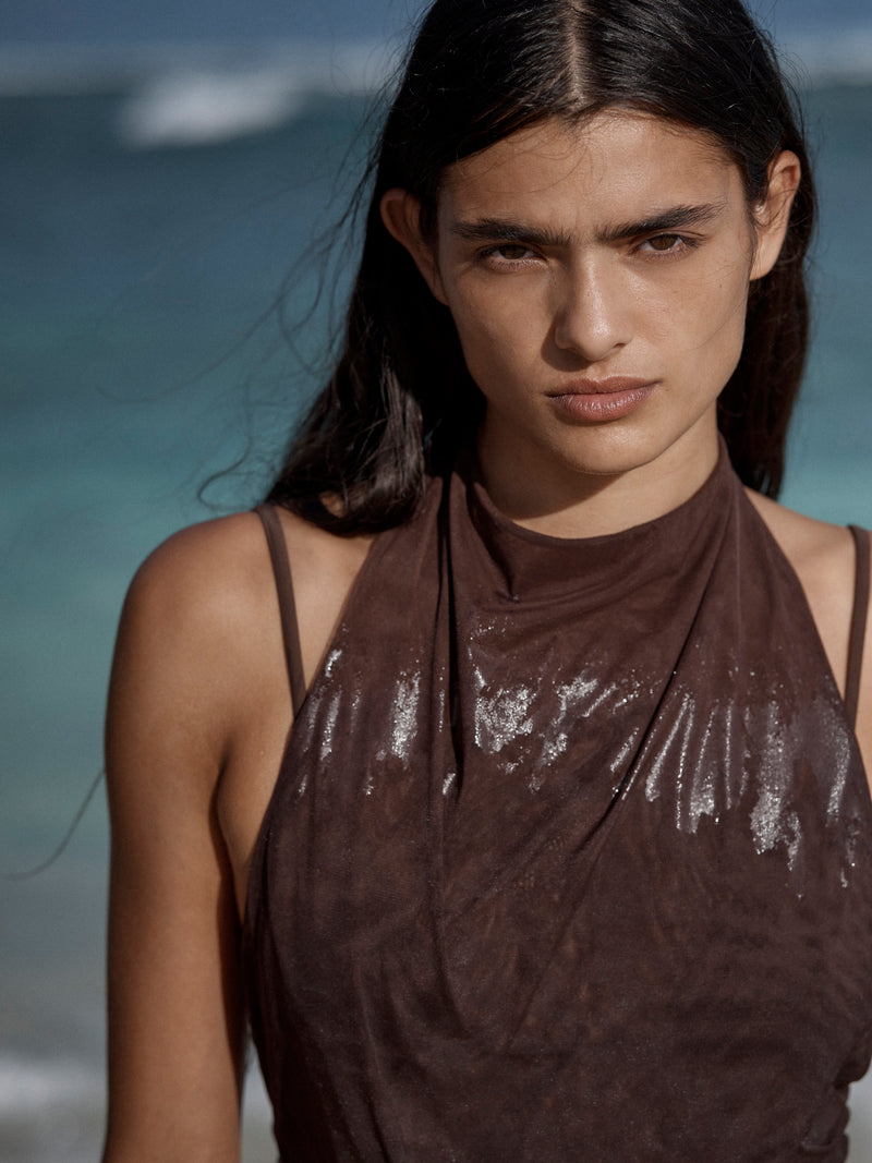 Jacques Mesh Halter Top