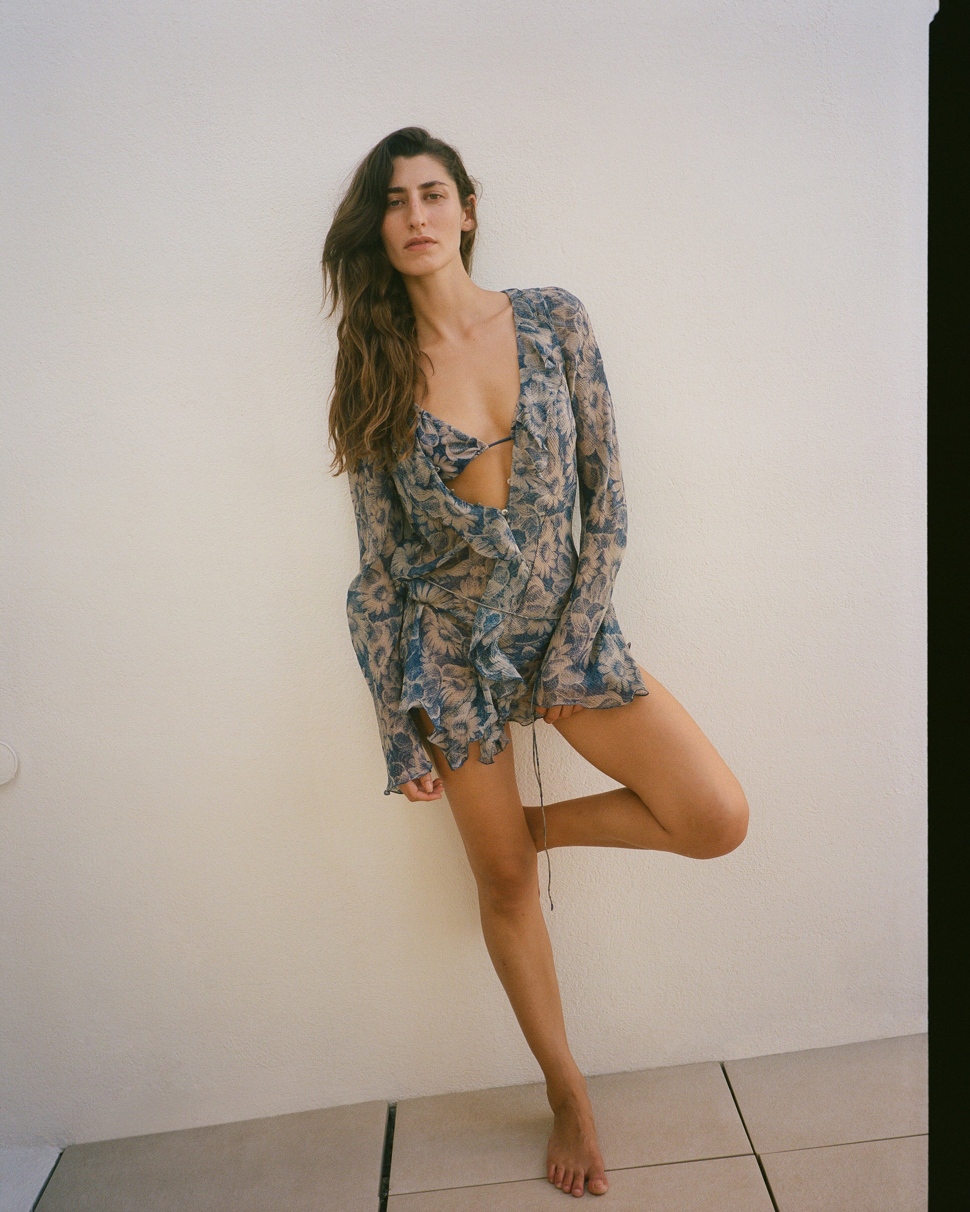 Lilia Ruffle Long Sleeve Mini Dress