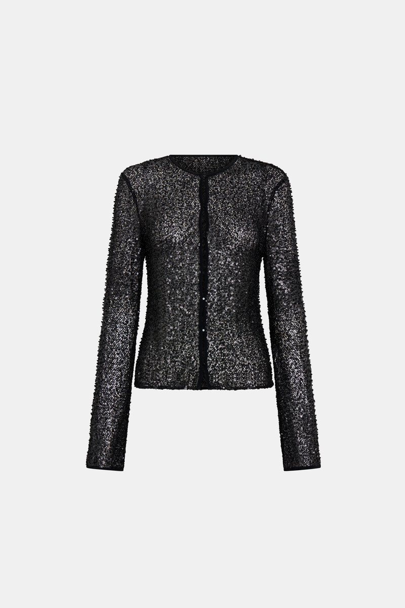 Cassia Sequin Button Down Top