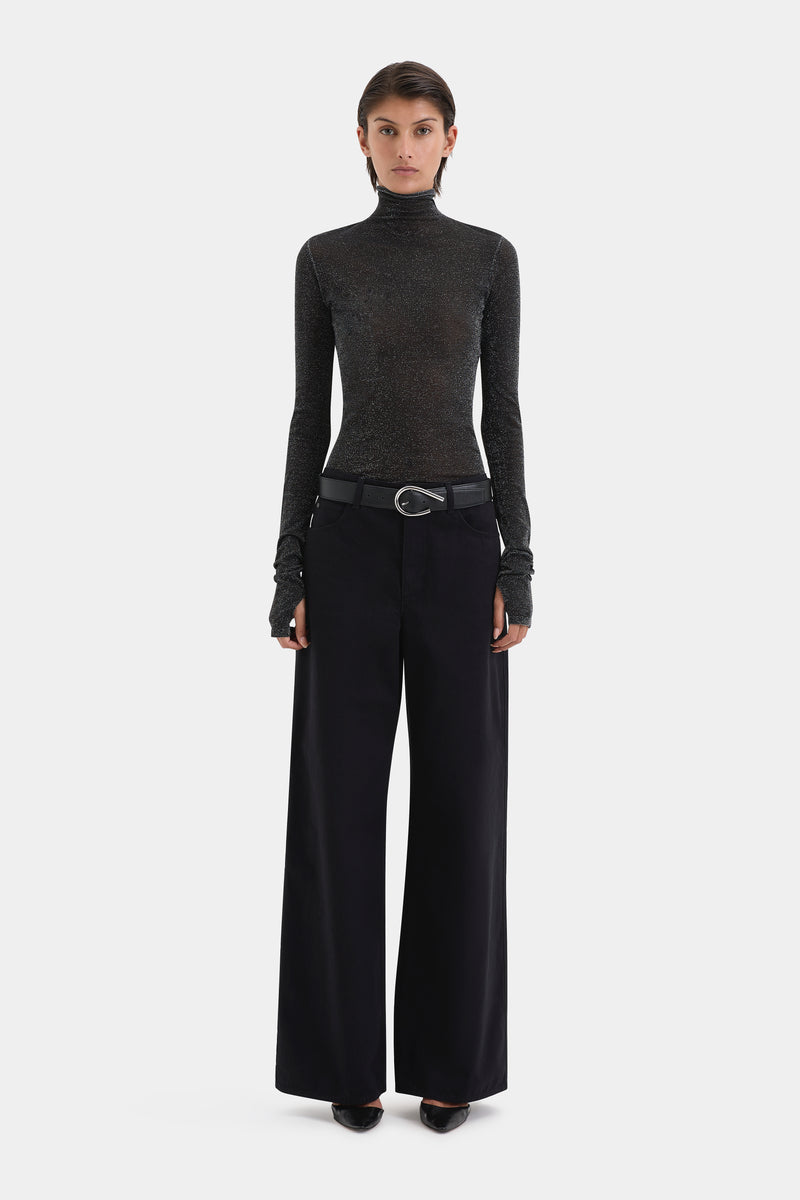 Chiano Metallic Knit Long Sleeve Top