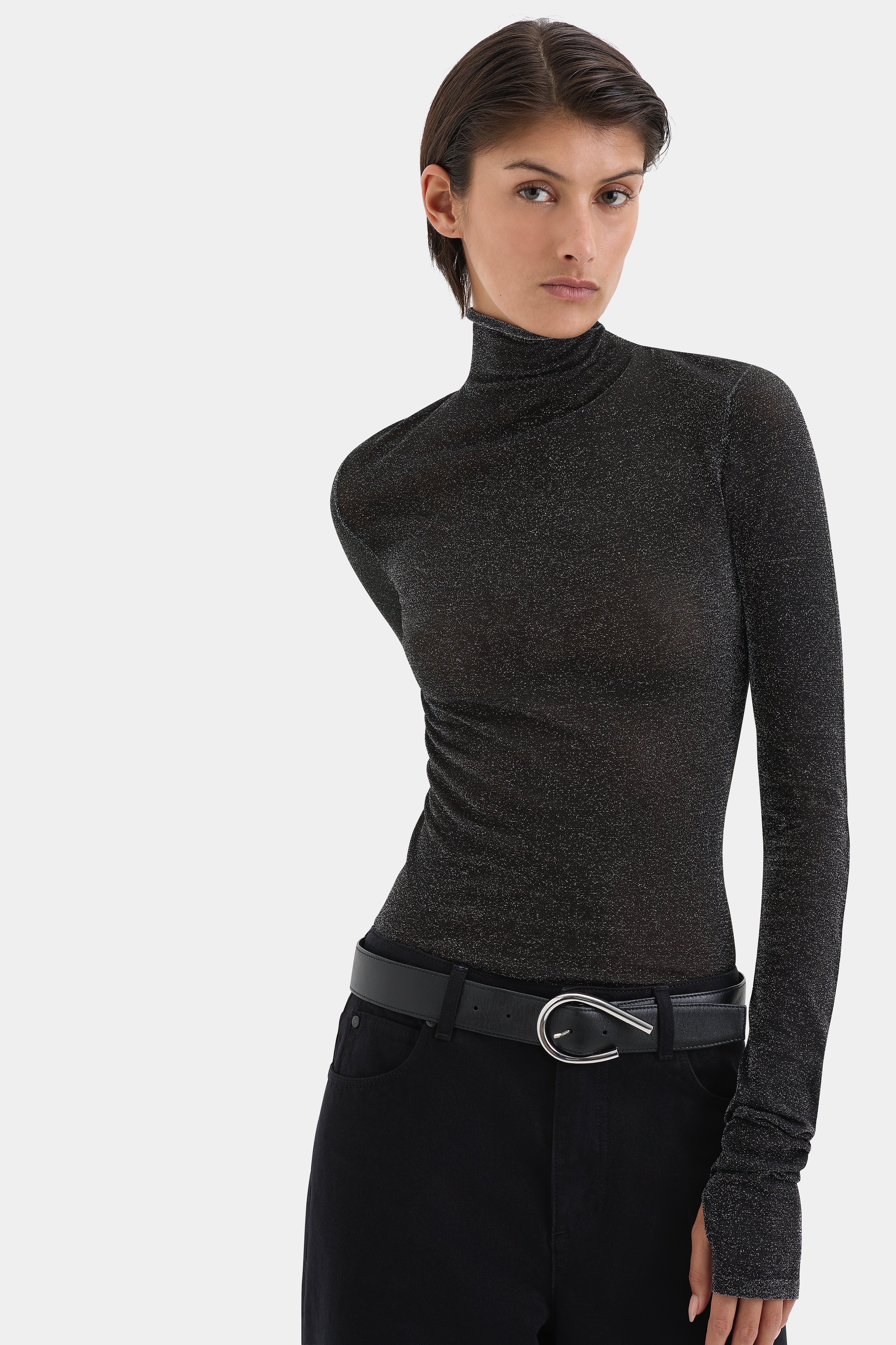 Chiano Metallic Knit Long Sleeve Top