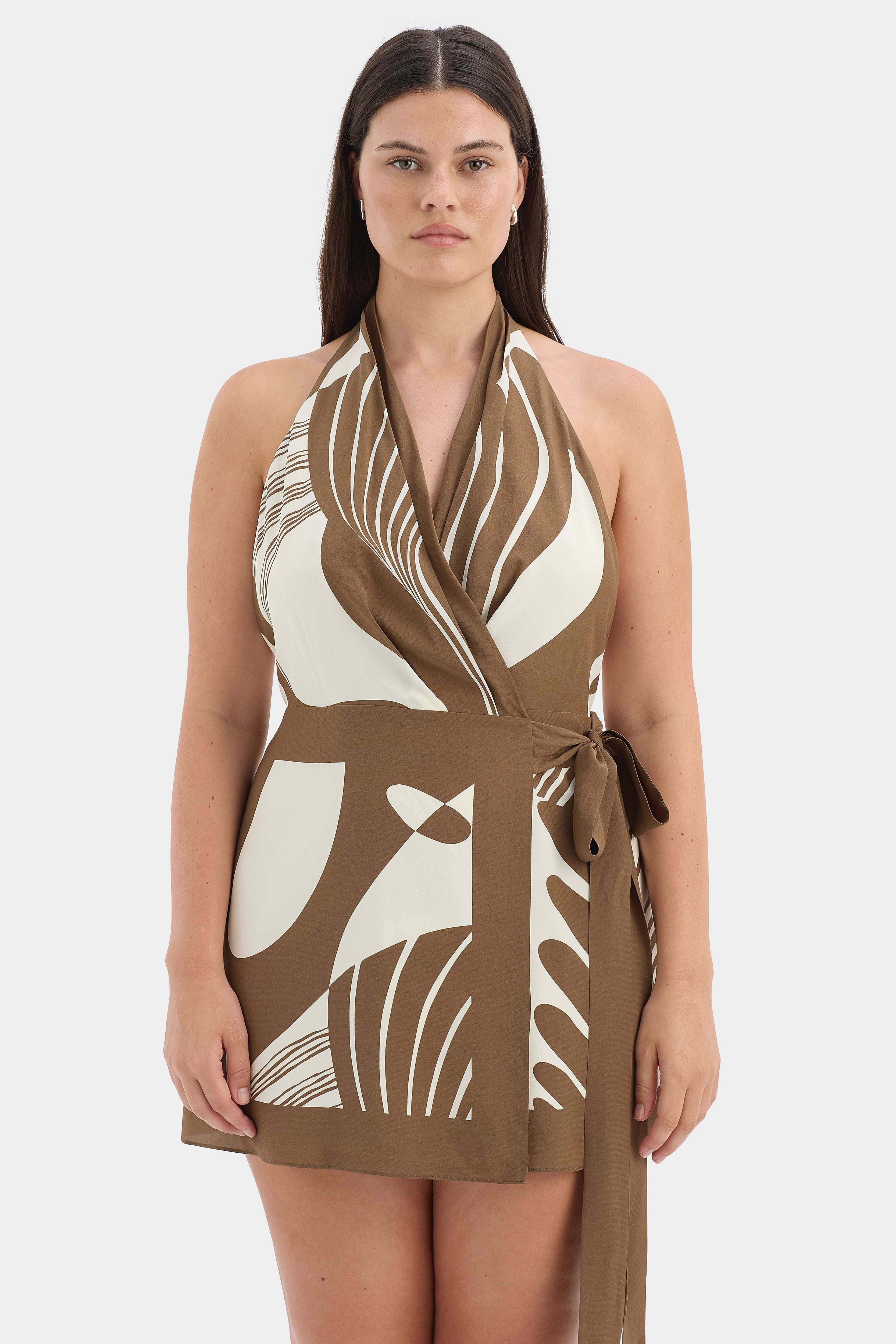 Almara Wrap Halter Mini Dress