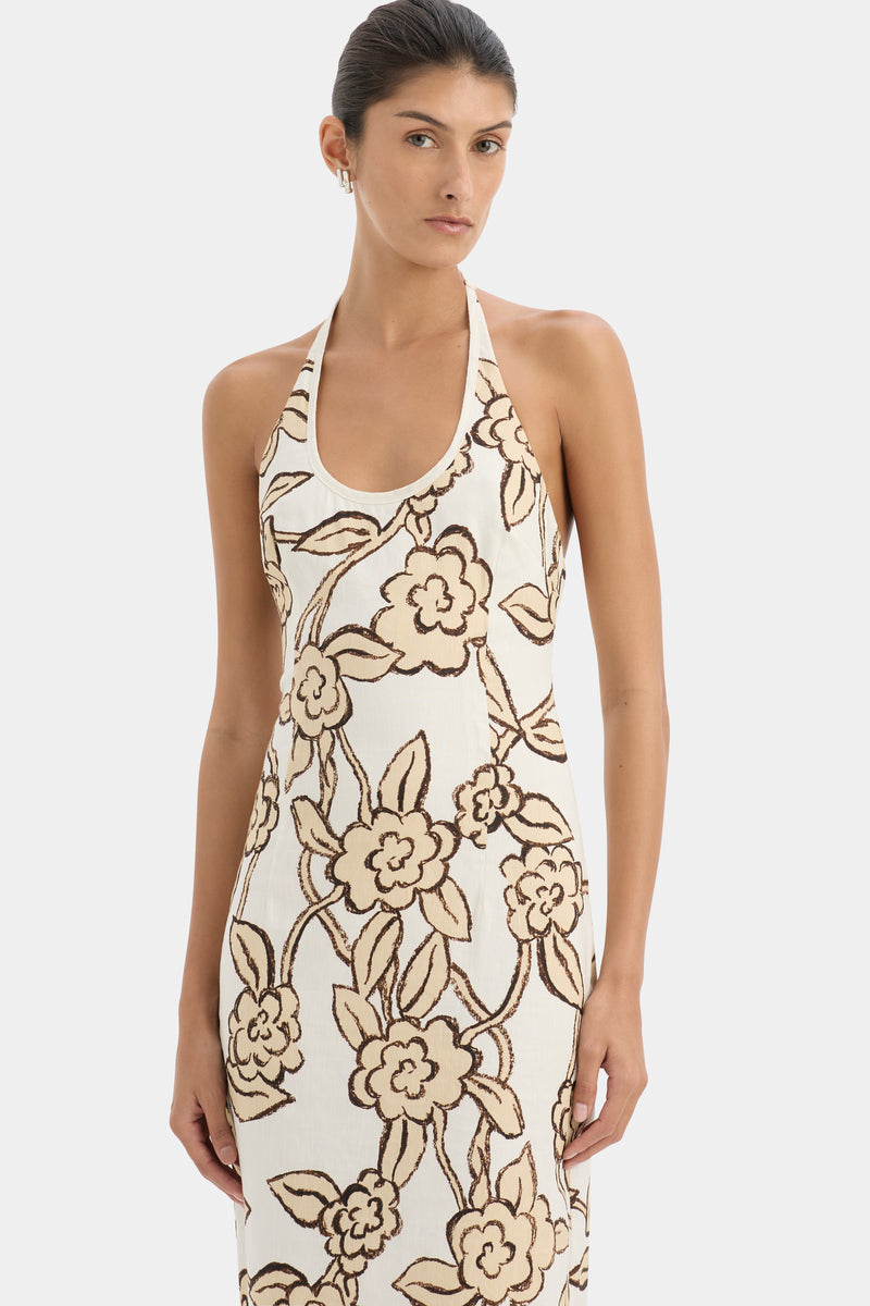 Elodie Halter Midi Dress