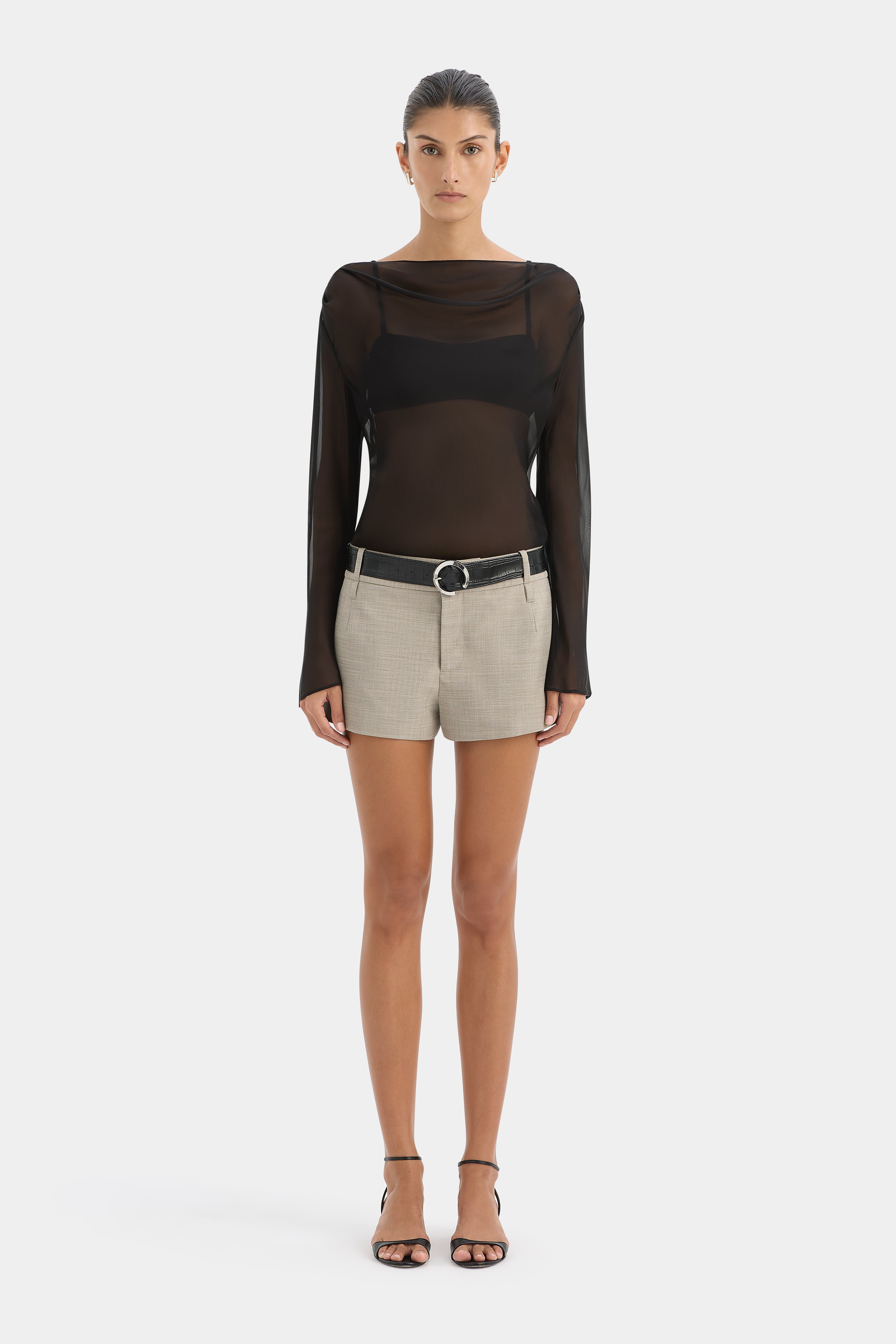 Strobe Long Sleeve Cowl Top