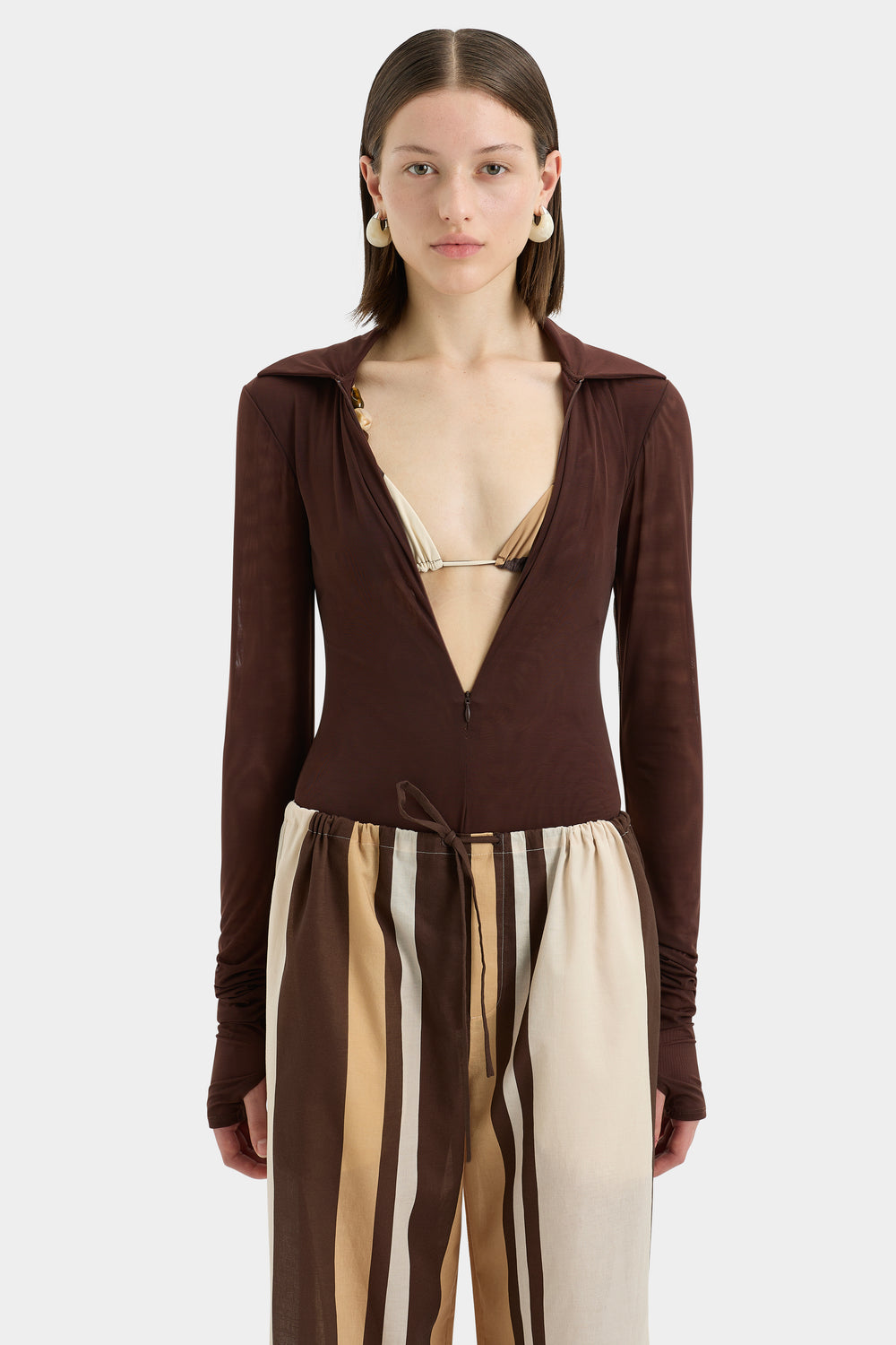 Jacques Mesh Zip Bodysuit