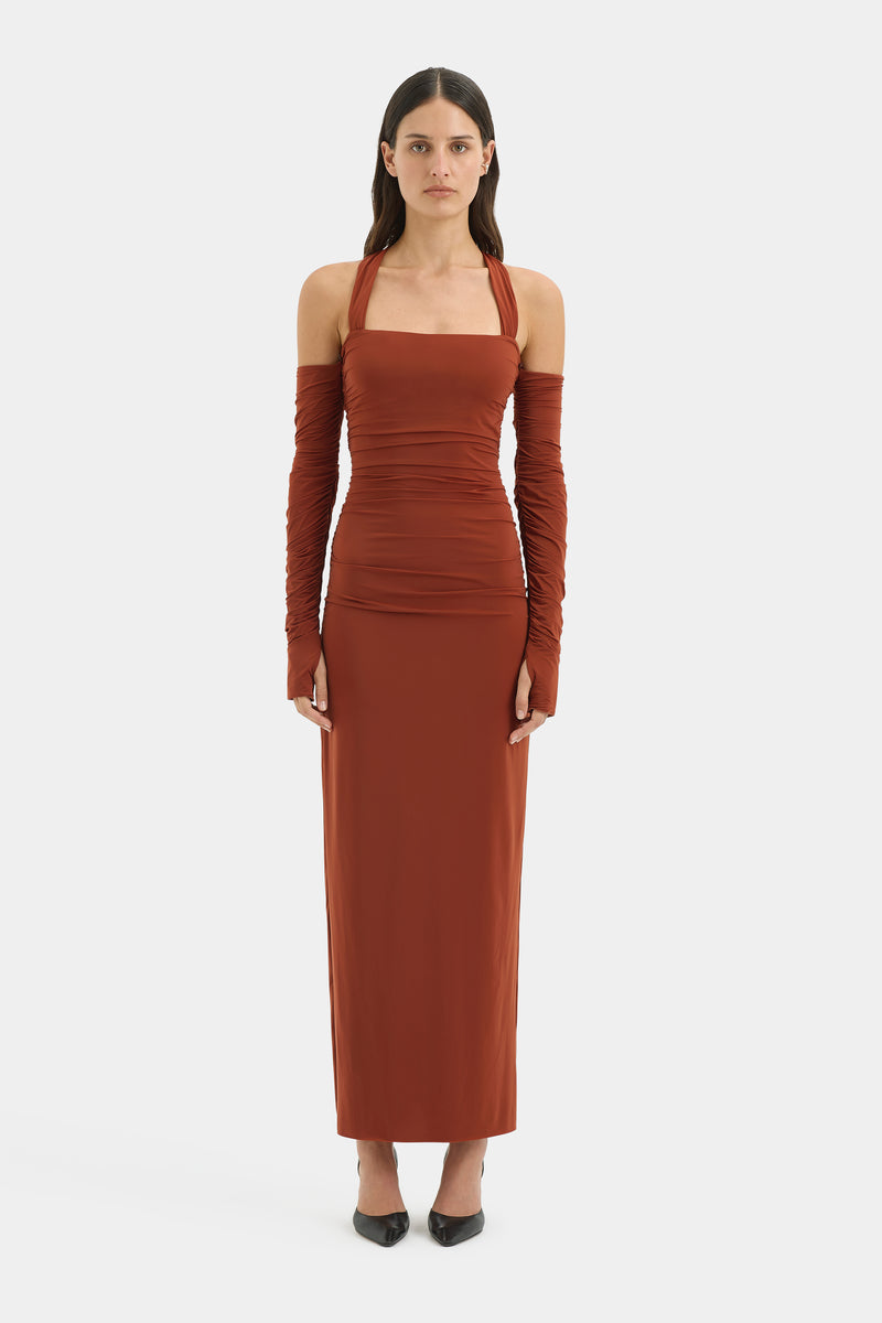 Rosseli Gathered Midi Dress