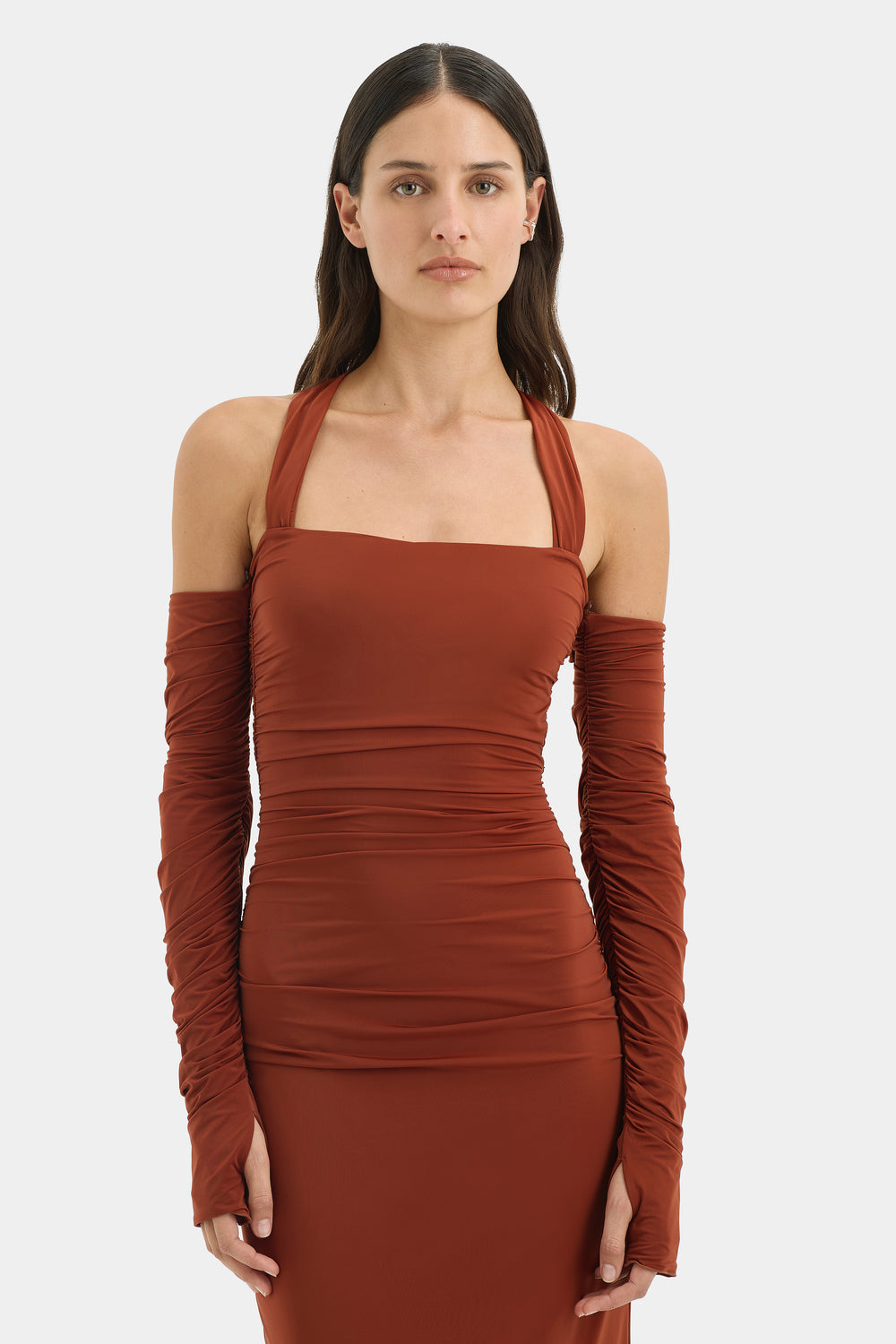 Rosseli Gathered Midi Dress