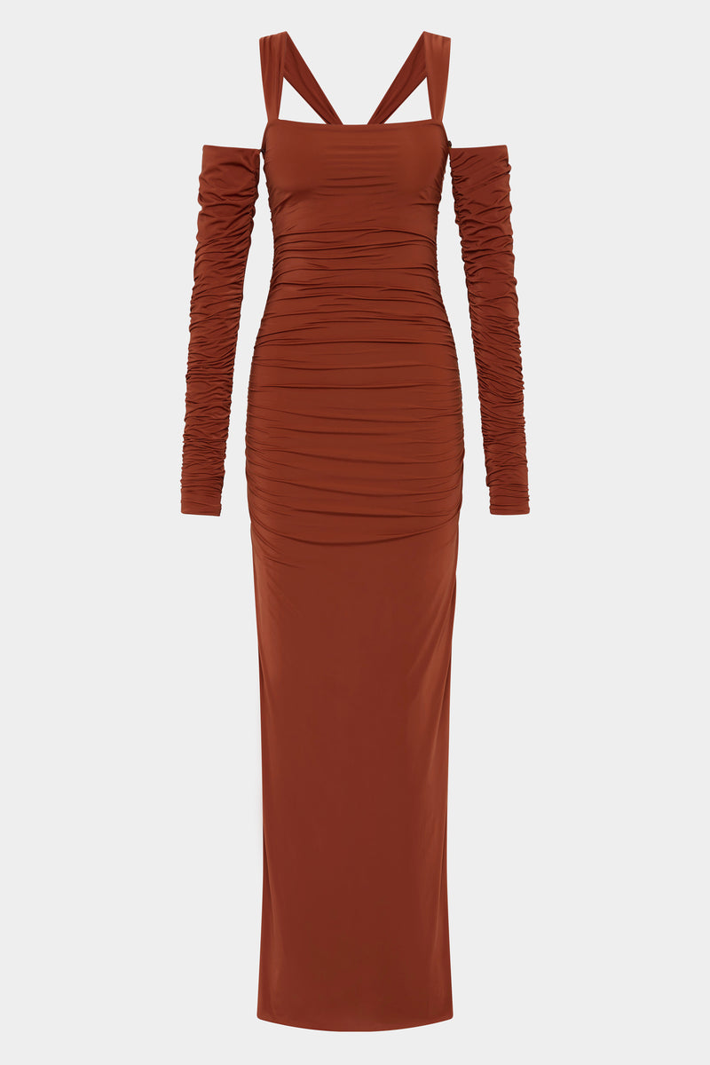 Rosseli Gathered Midi Dress