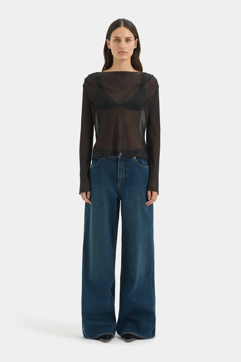 Strobe Long Sleeve Cowl Top