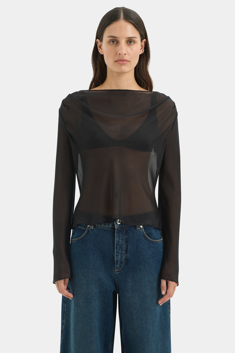 Strobe Long Sleeve Cowl Top