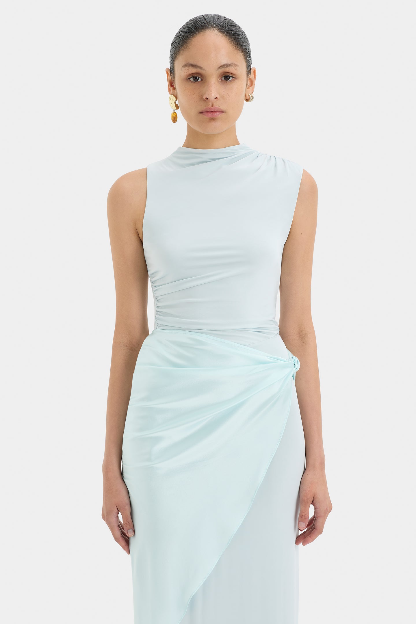 SIR the label Alessia Draped Skirt ICE BLUE