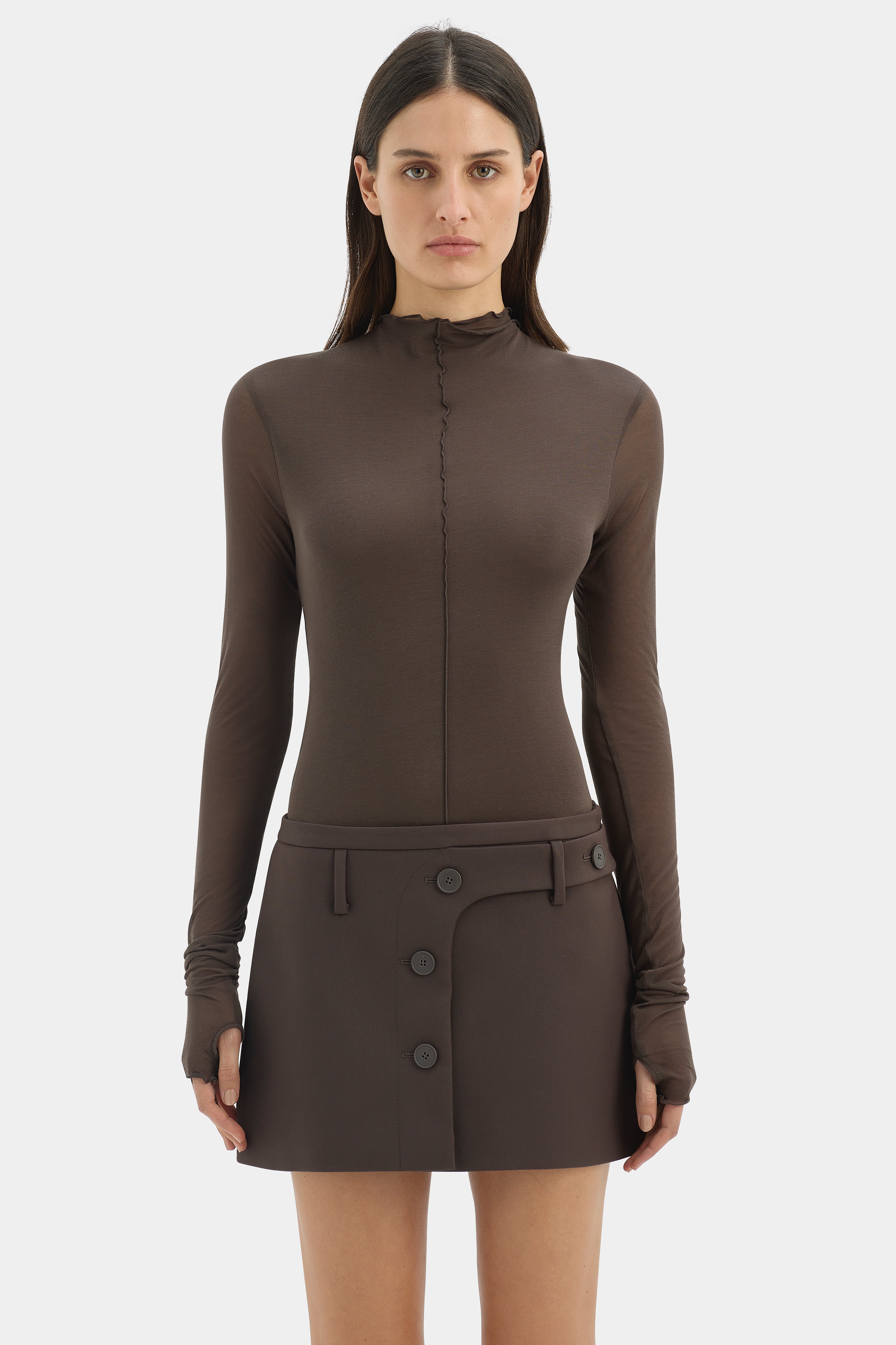 Sandrine Button Mini Skirt