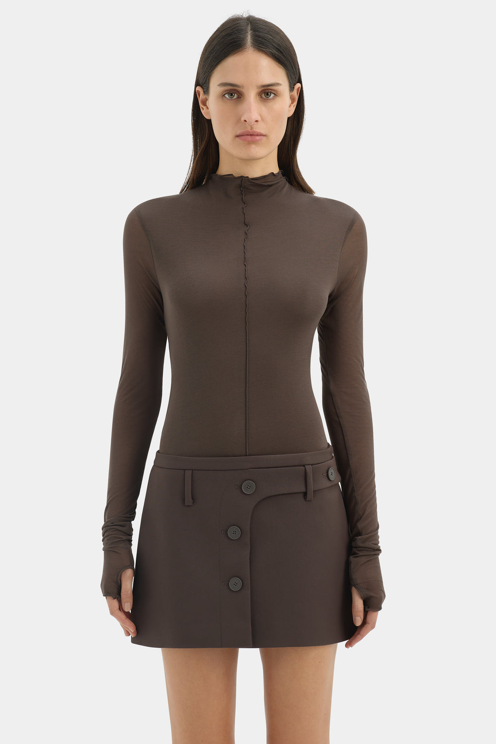 Sandrine Button Mini Skirt