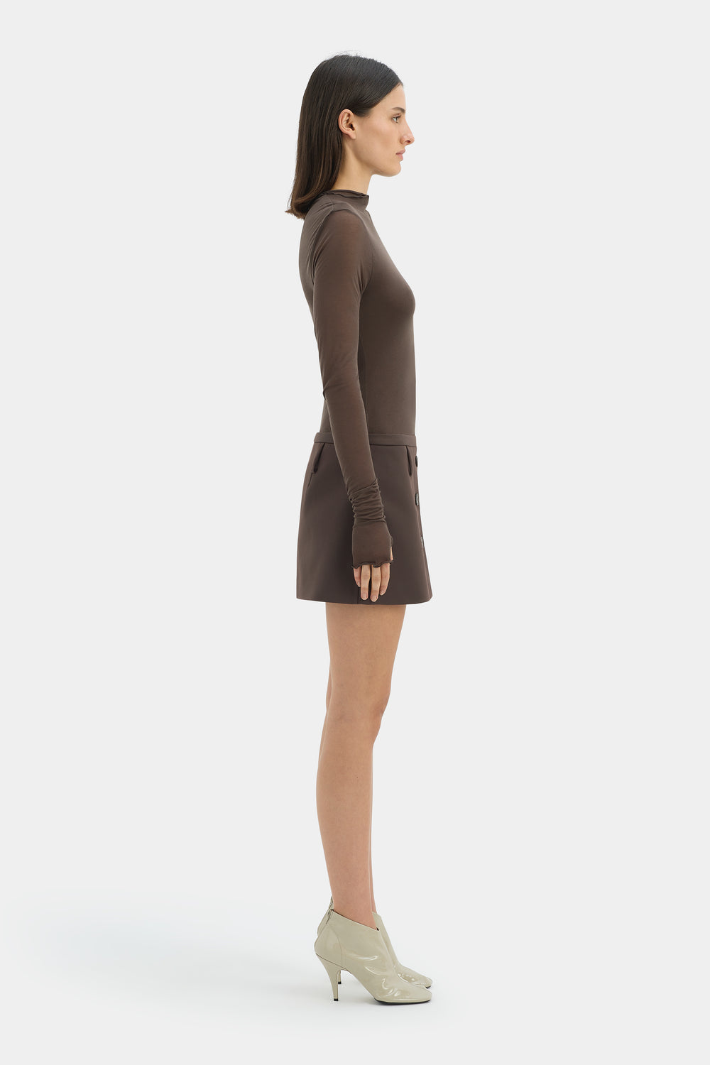 Sandrine Button Mini Skirt