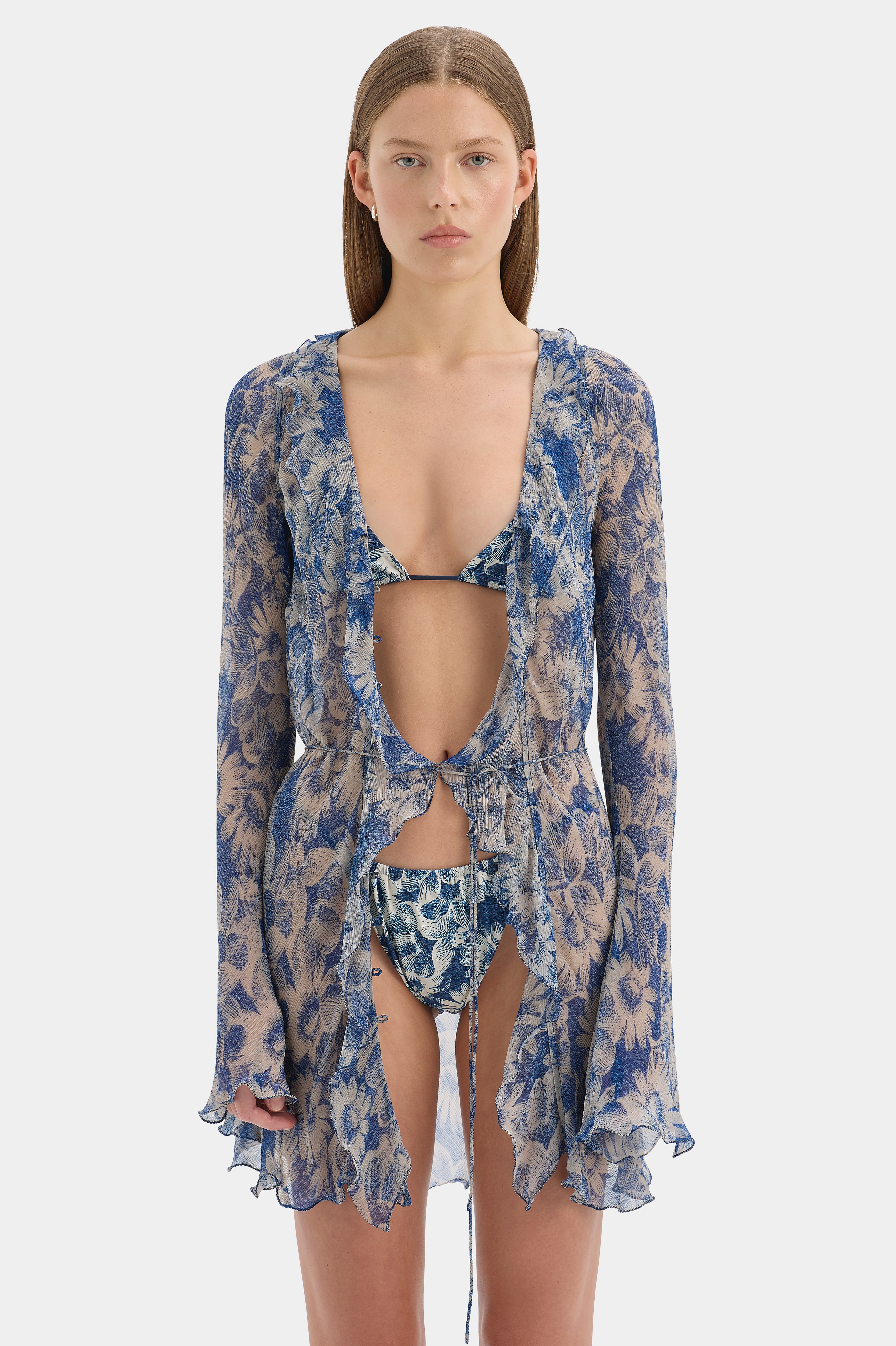 Lilia Ruffle Long Sleeve Mini Dress