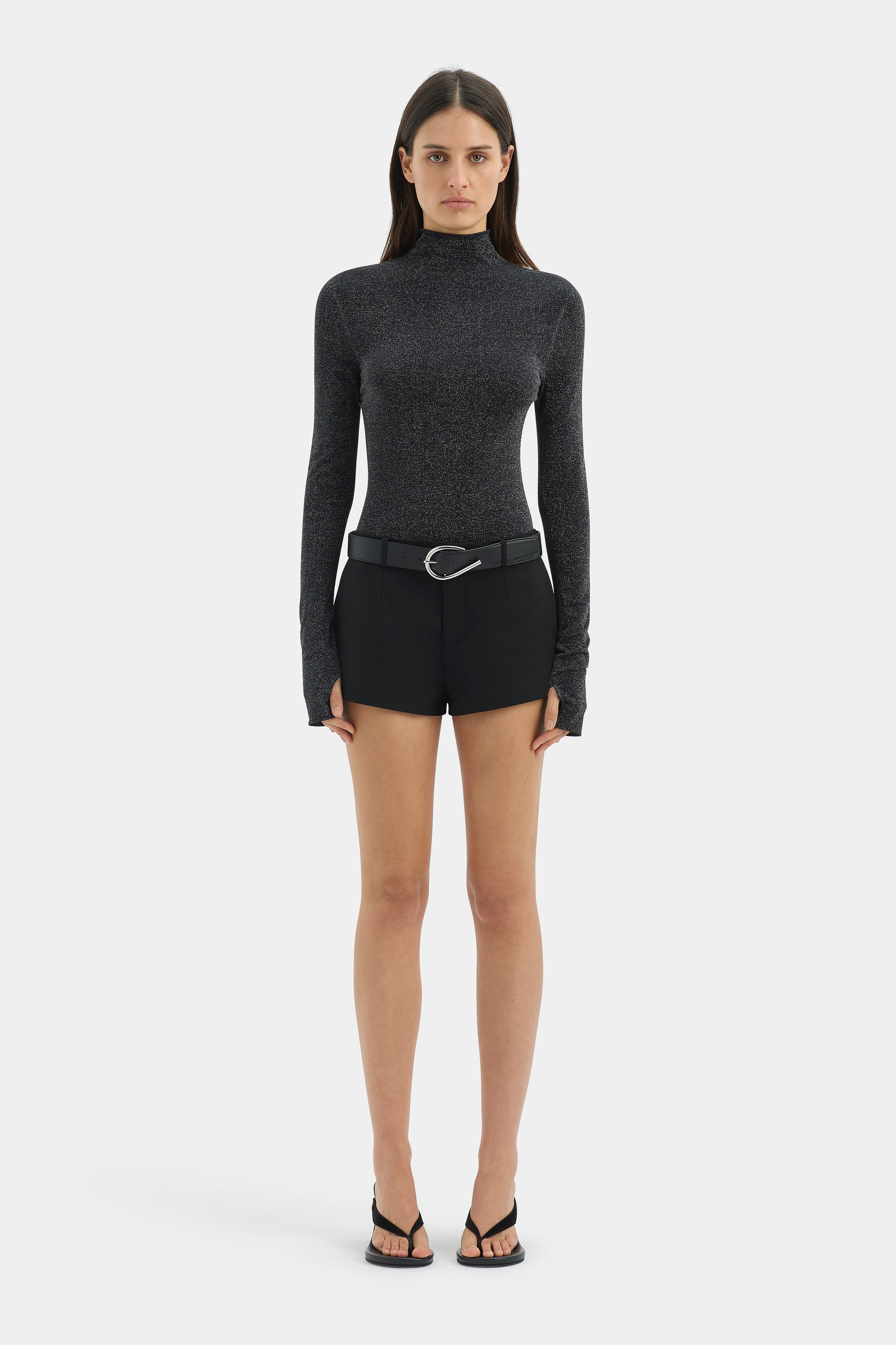 Chiano Metallic Knit Long Sleeve Top