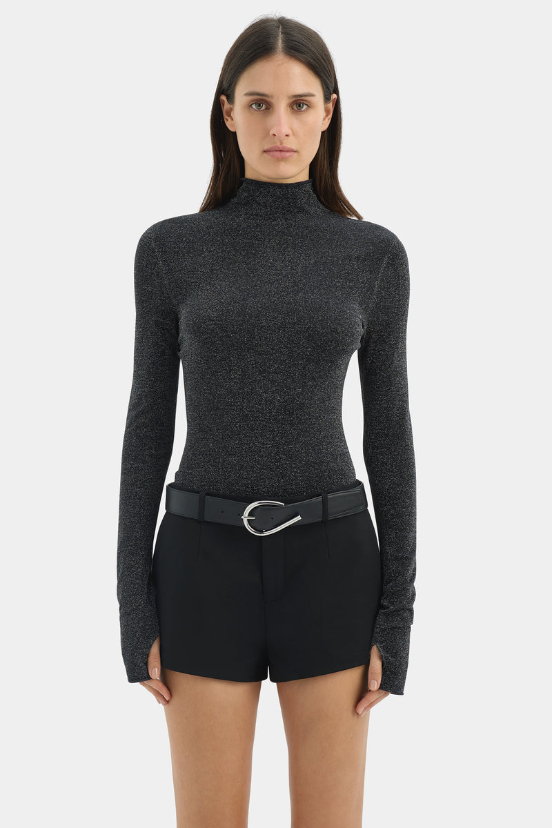 Chiano Metallic Knit Long Sleeve Top