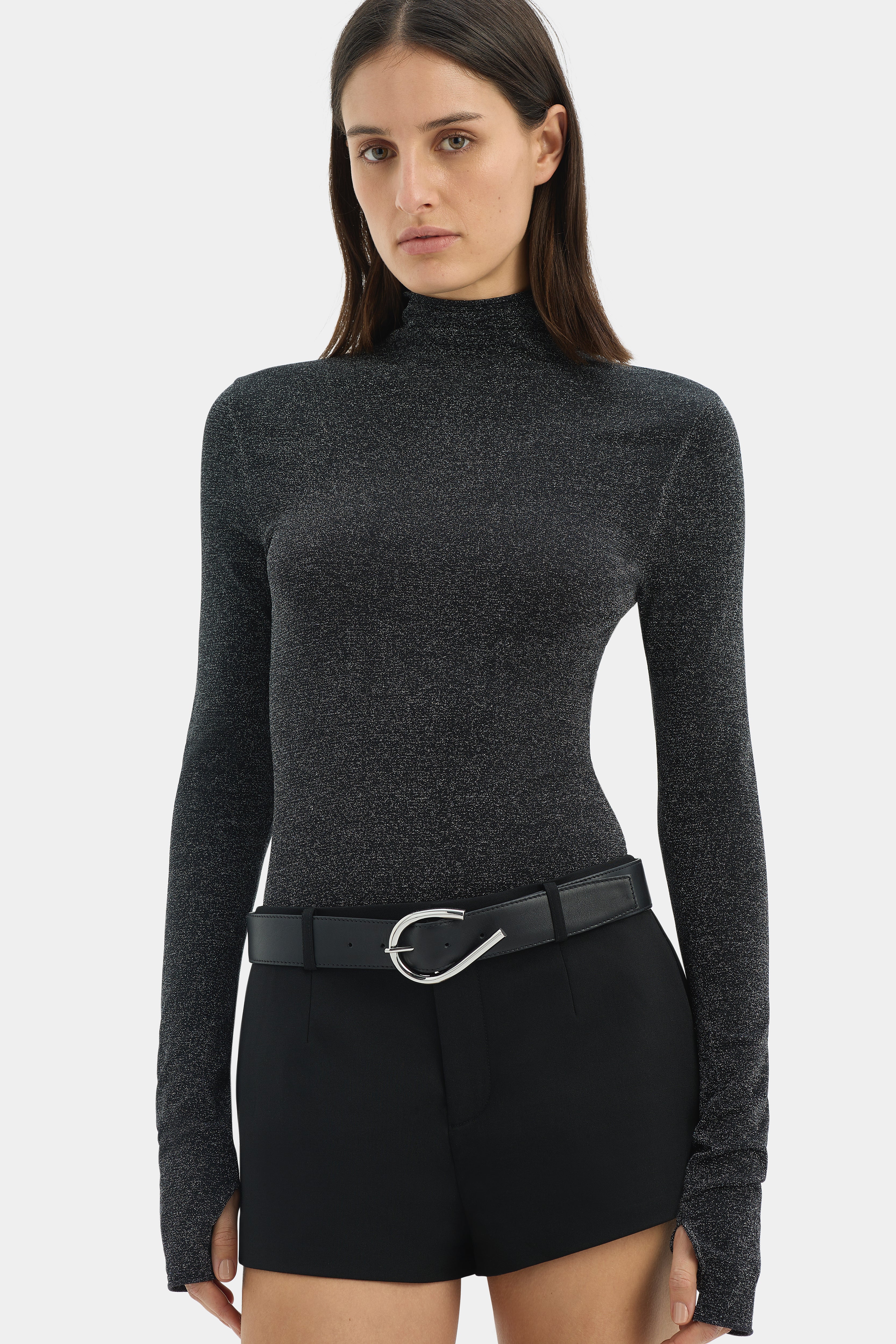 Chiano Metallic Knit Long Sleeve Top