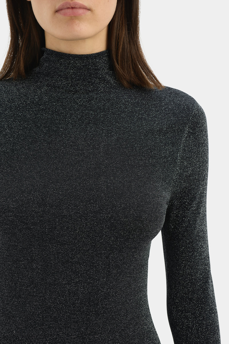 Chiano Metallic Knit Long Sleeve Top