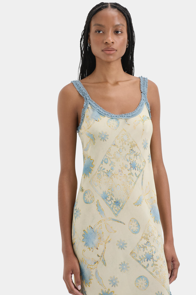 Cecile Ruffle Slip Dress