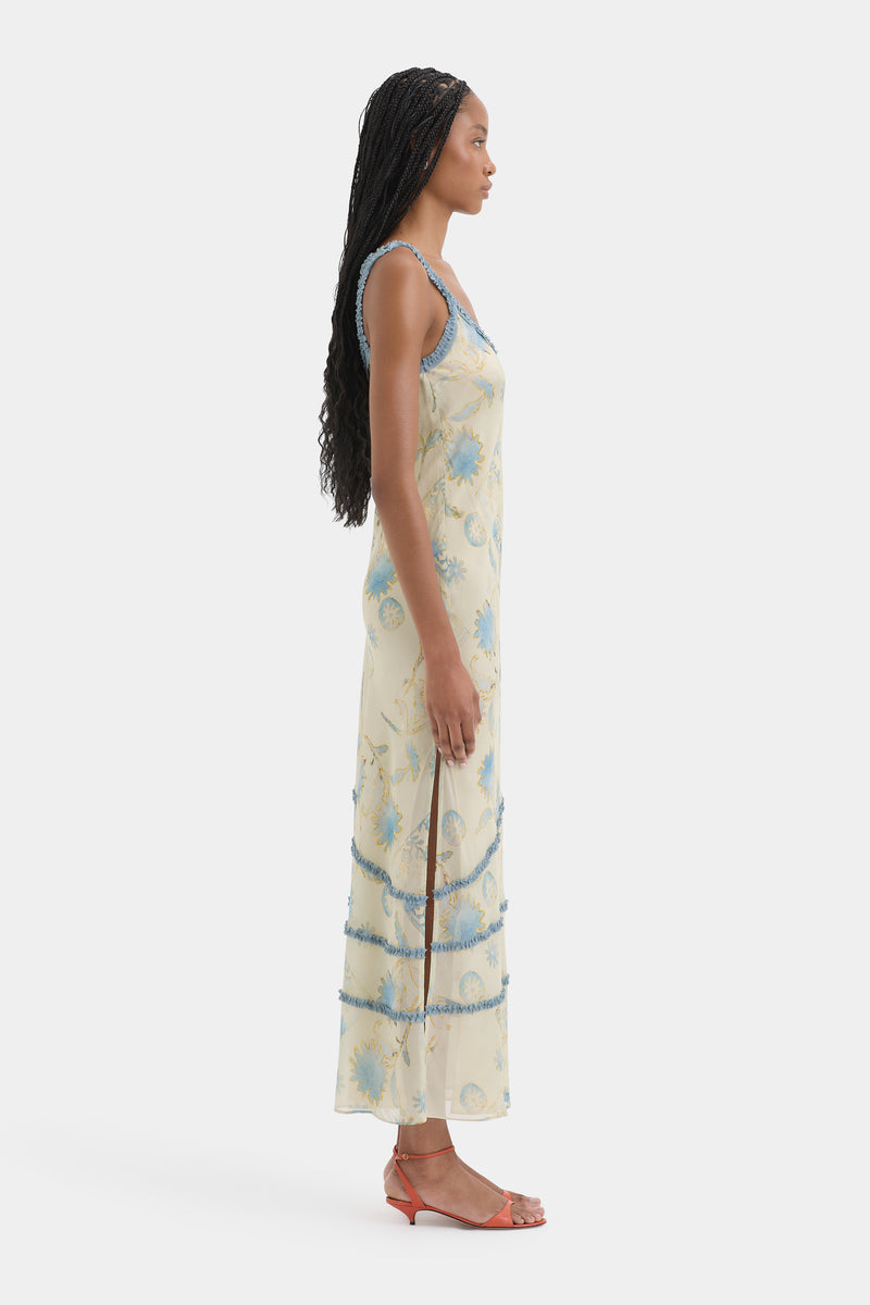Cecile Ruffle Slip Dress