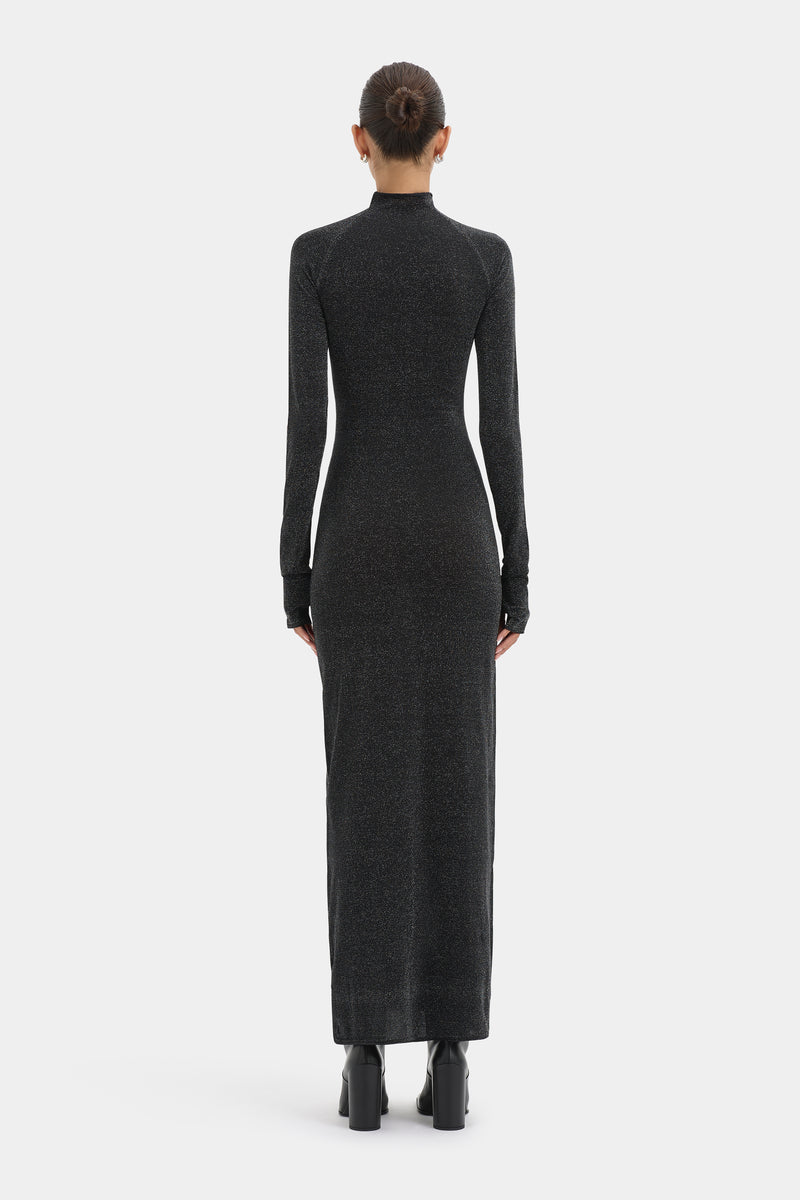 Chiano Metallic Knit Long Sleeve Dress