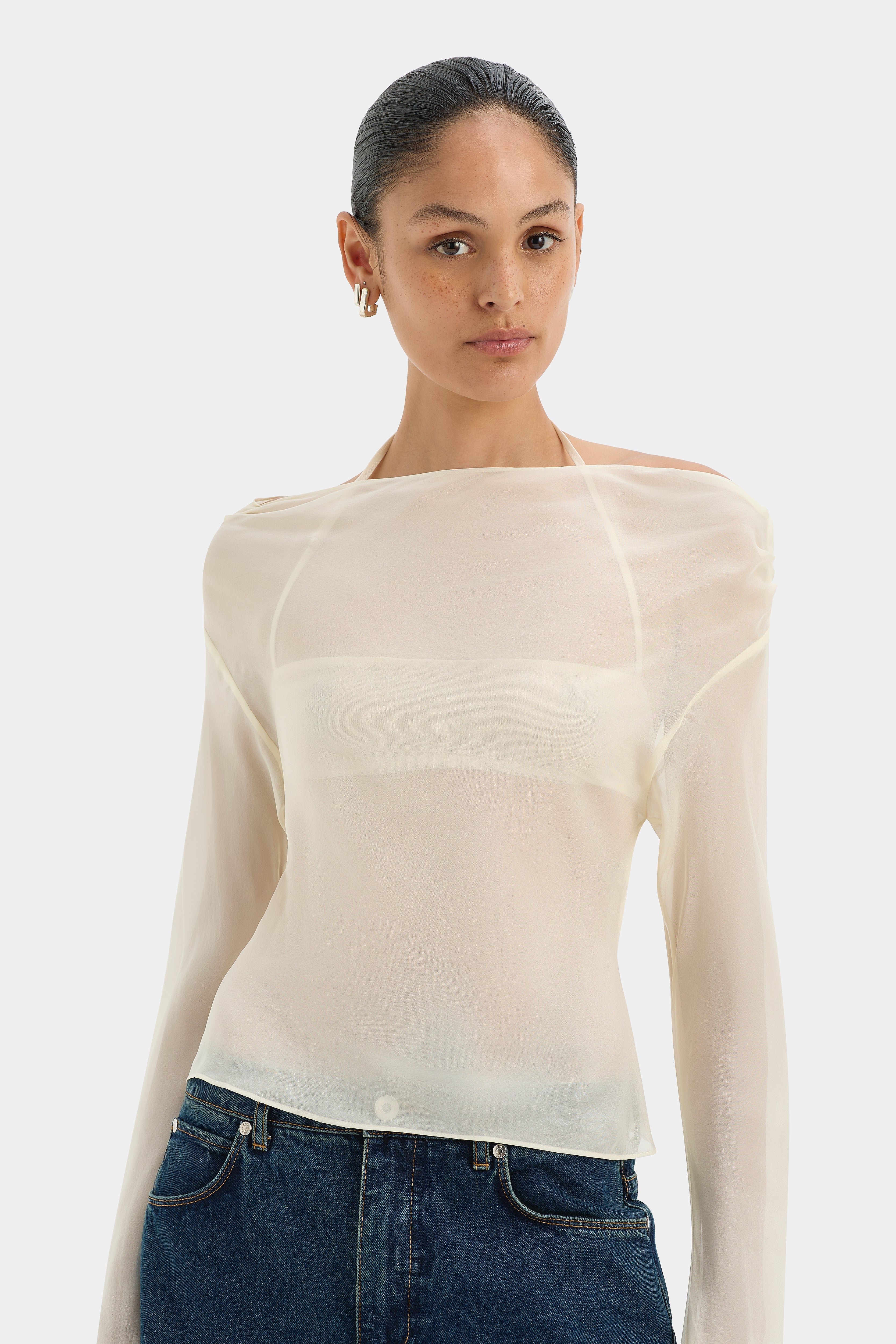 Strobe Long Sleeve Cowl Top