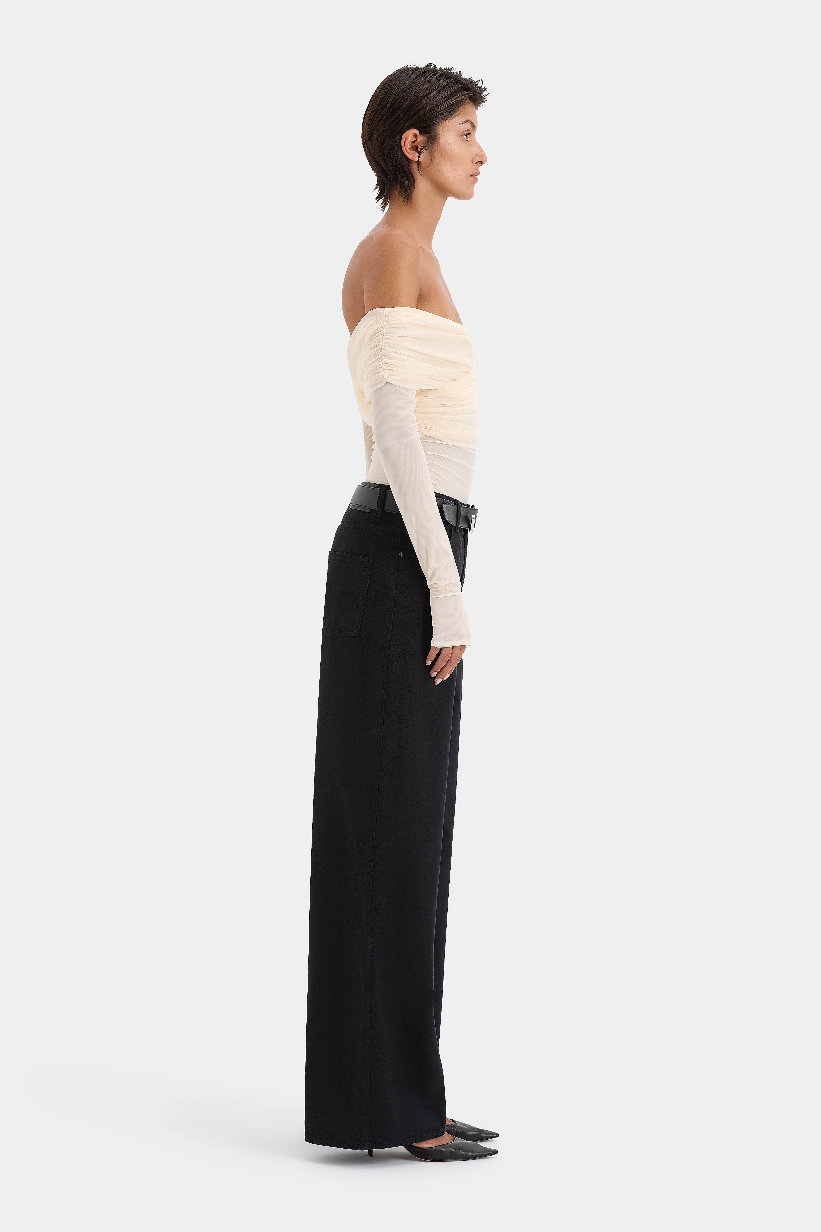 Jacques Gathered Long Sleeve Top