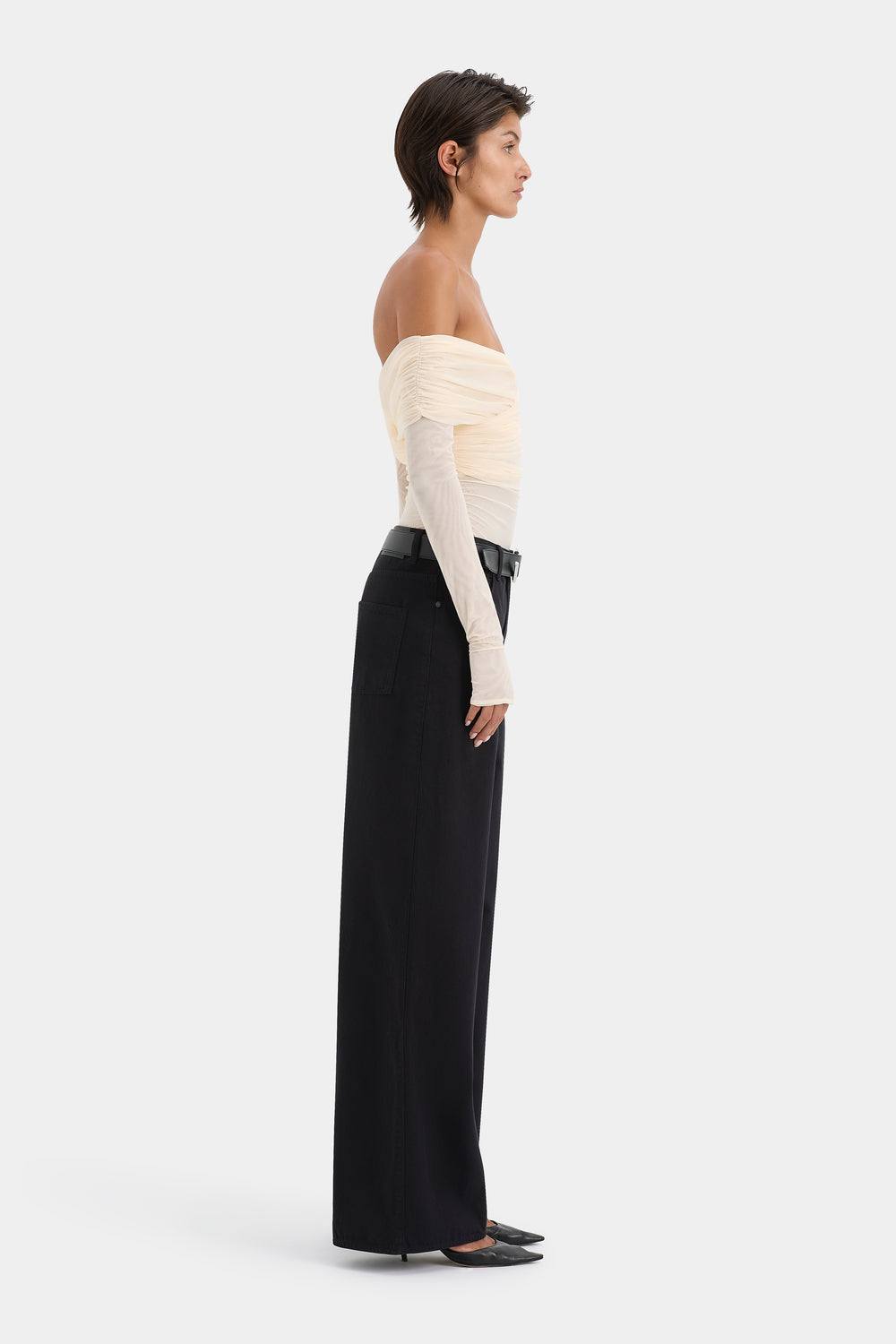 Jacques Gathered Long Sleeve Top