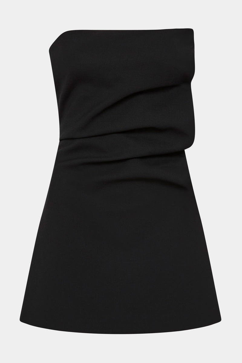 SIR the label Leonardo Pleated Mini Dress BLACK