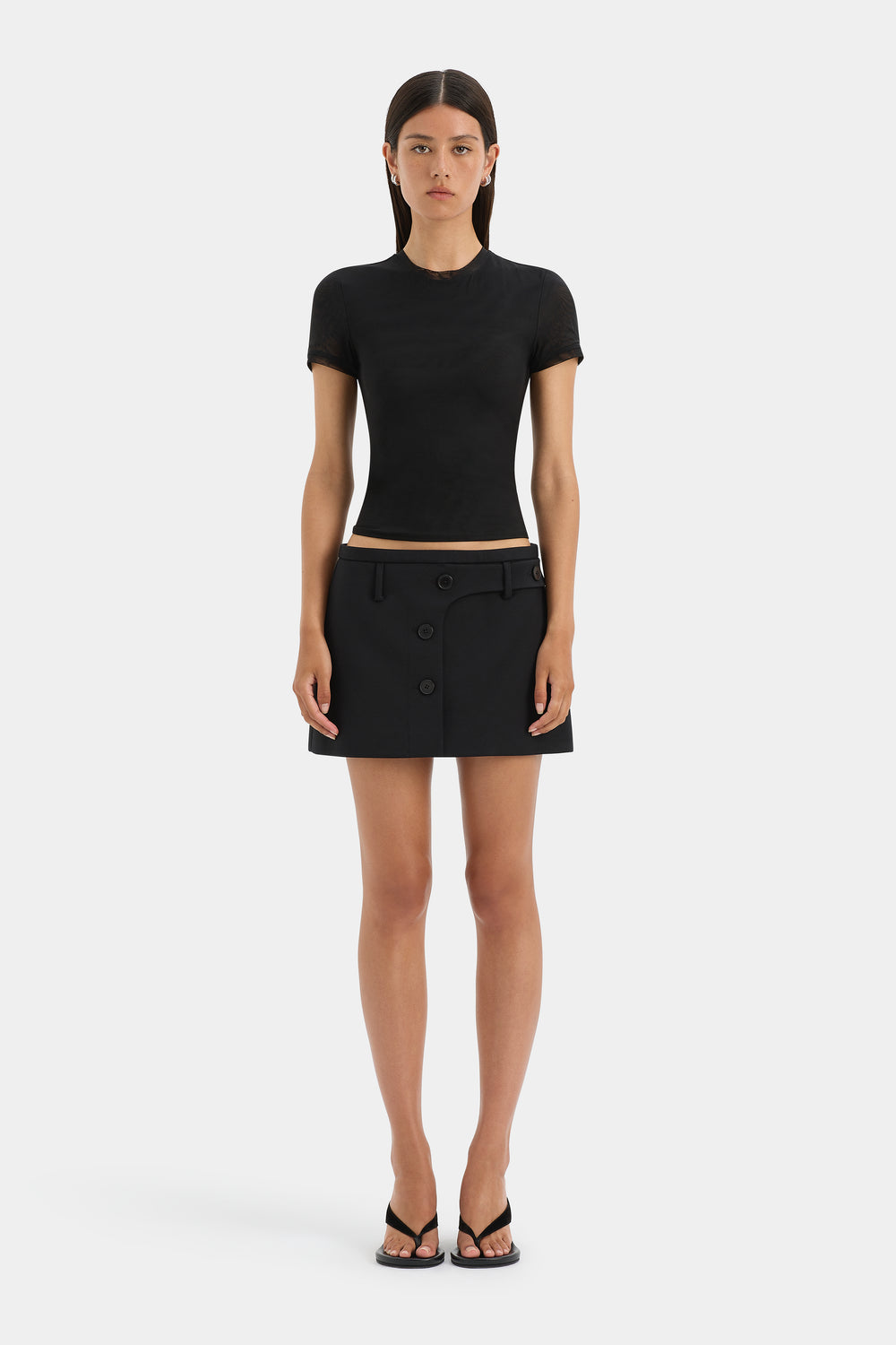 Sandrine Button Mini Skirt