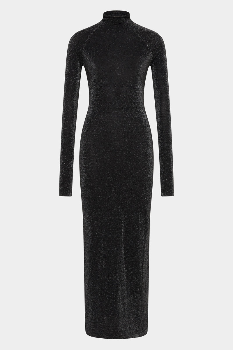 Chiano Metallic Knit Long Sleeve Dress