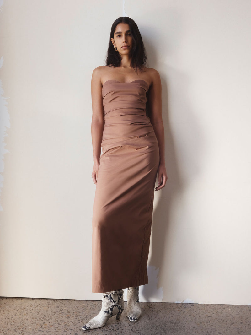 SIR the label Aries Cut Out Gown Chocolate