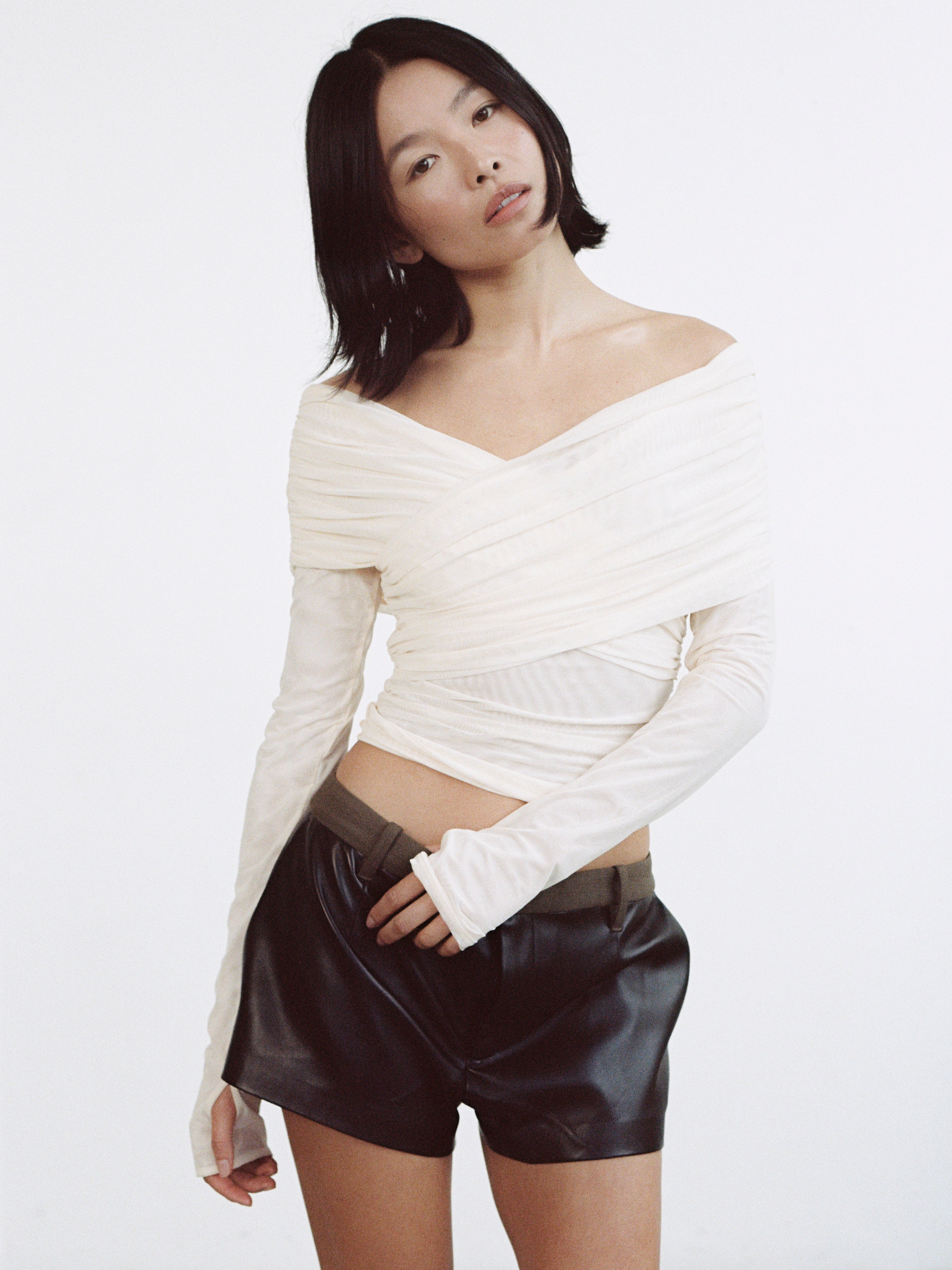 Jacques Gathered Long Sleeve Top