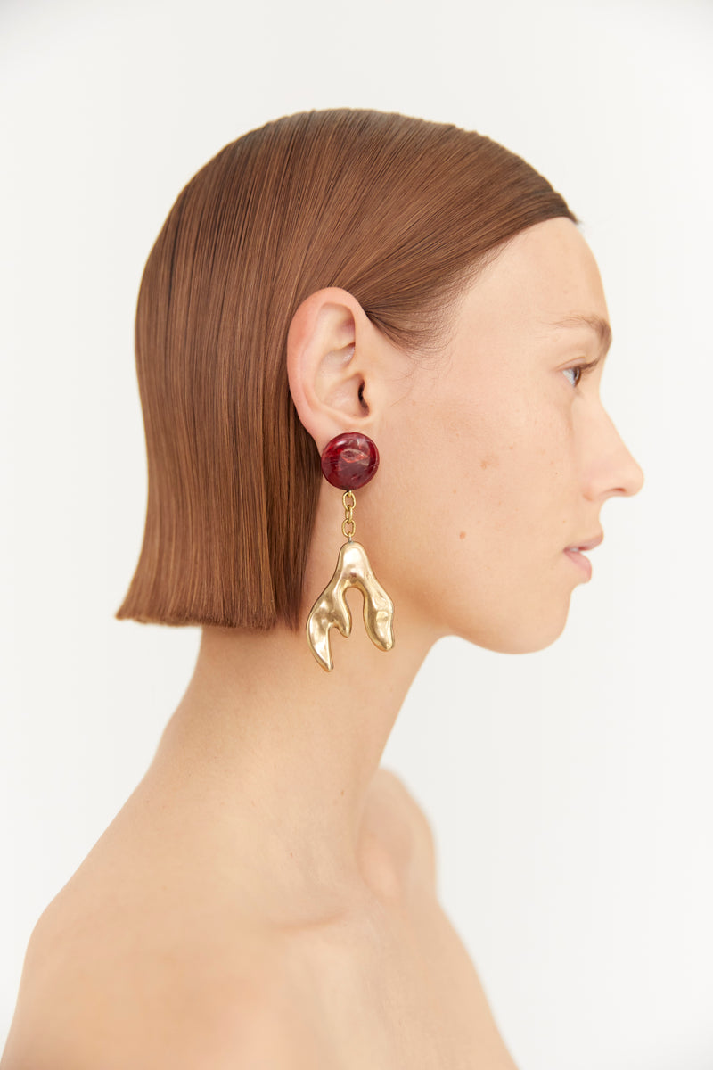 Frankie Red Abstract Earring
