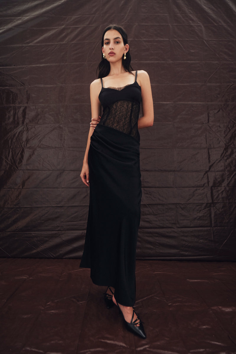 SIR the label Dunya Draped Gown BLACK