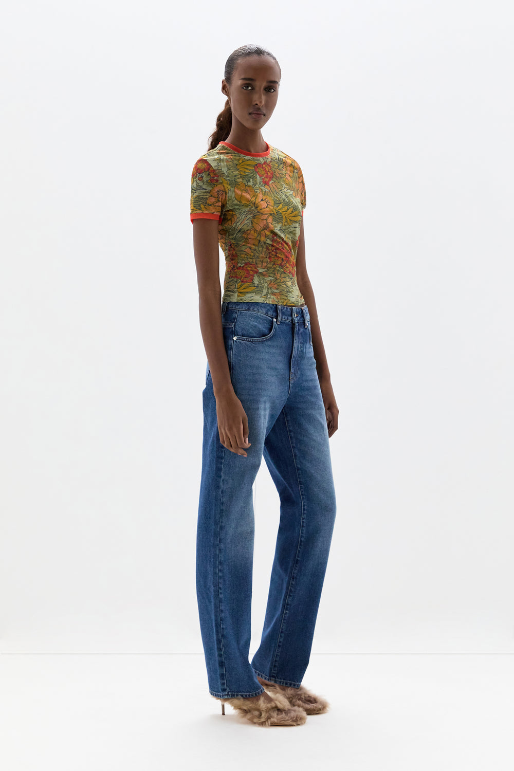 Eliana Mesh Fitted Tee