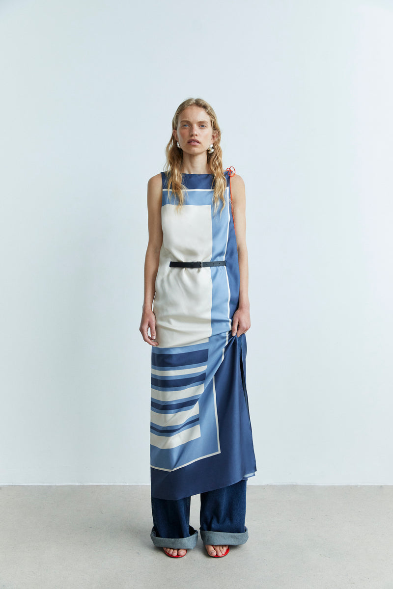 SIR the label Dazed Belted Dress STUDIO PRINT