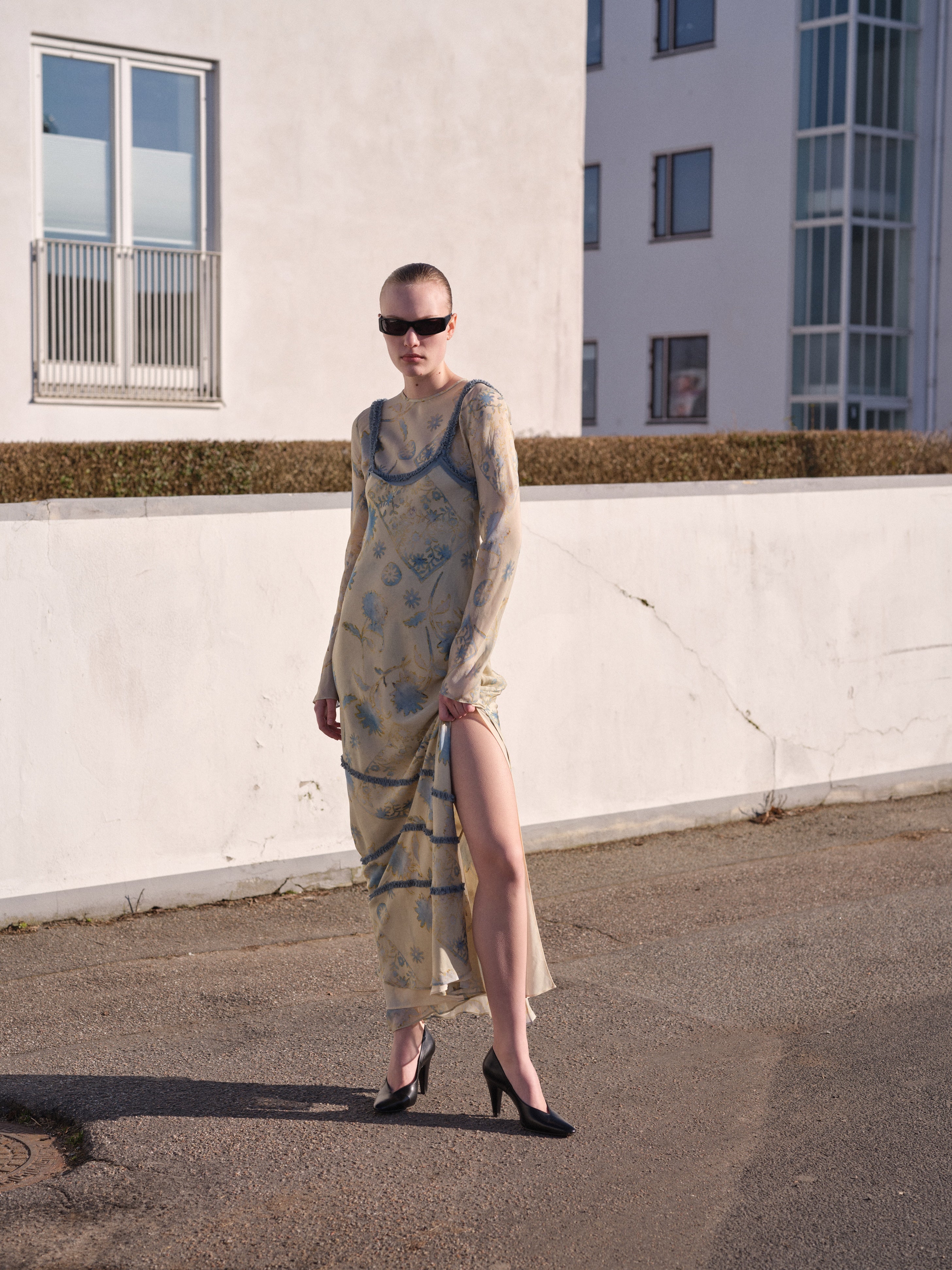 Cecile Ruffle Slip Dress