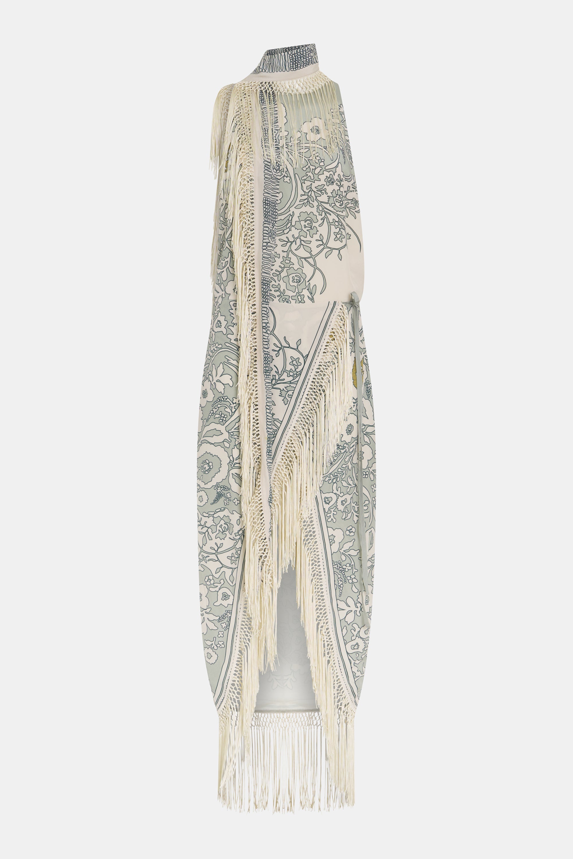 Lula Fringe Dress | Francine Floral Sage Fringed Maxi Dress | SIR.