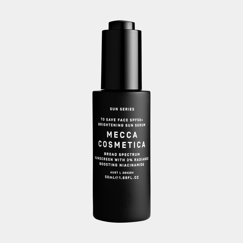 SIR the label MECCA COSMETICA To Save Face Brightening Sun Serum 50ml BLACK