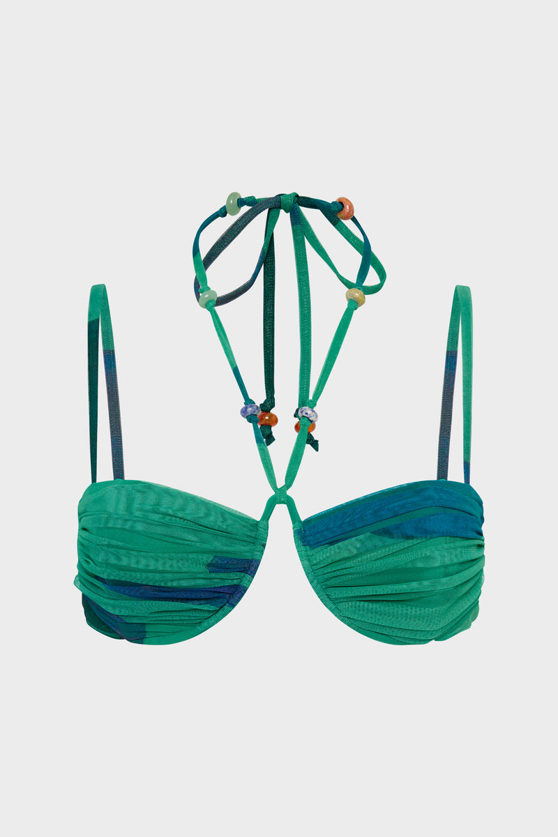 SIR the label Frankie Gathered Bralette EMERALD REFLECTION
