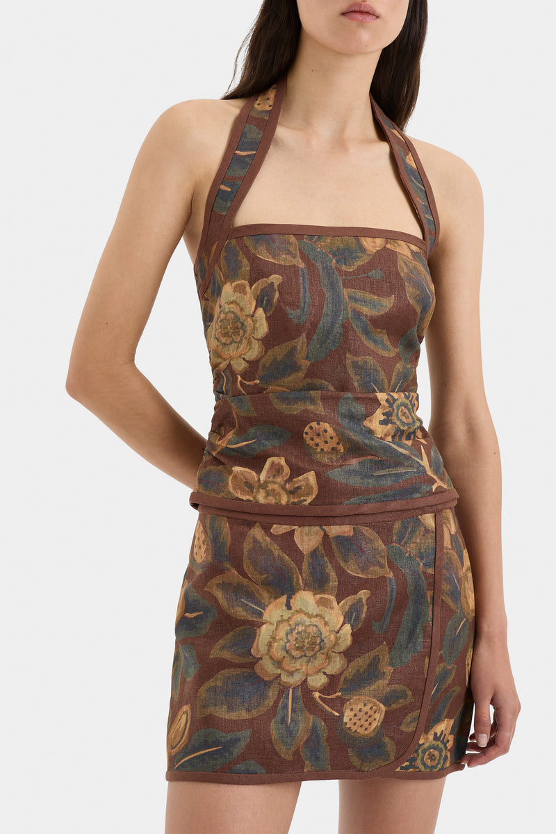 SIR the label Jerry Halter Bodice TAPESTRY