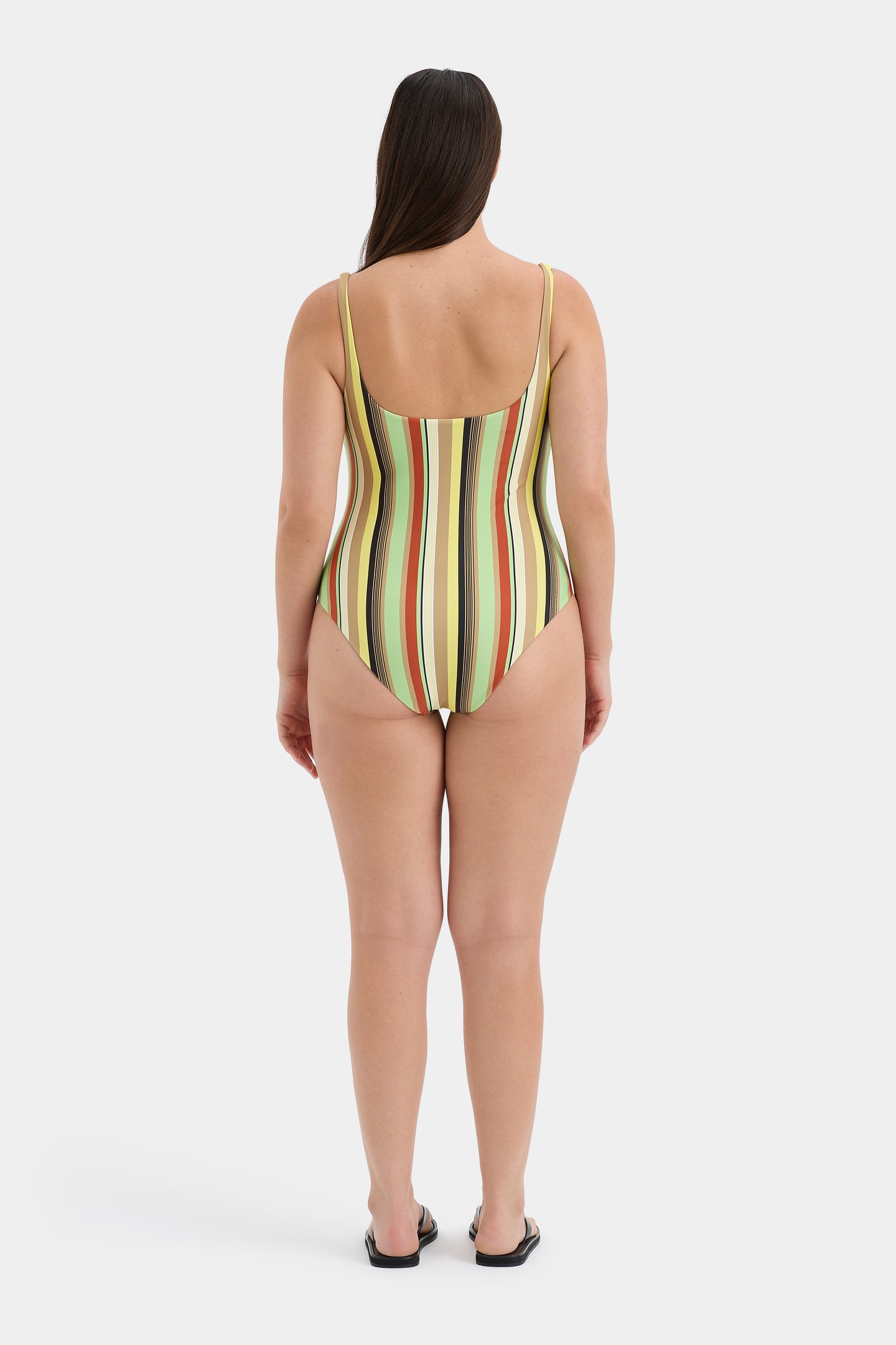 SIR the label Poolside Beaded One Piece PALM STRIPE