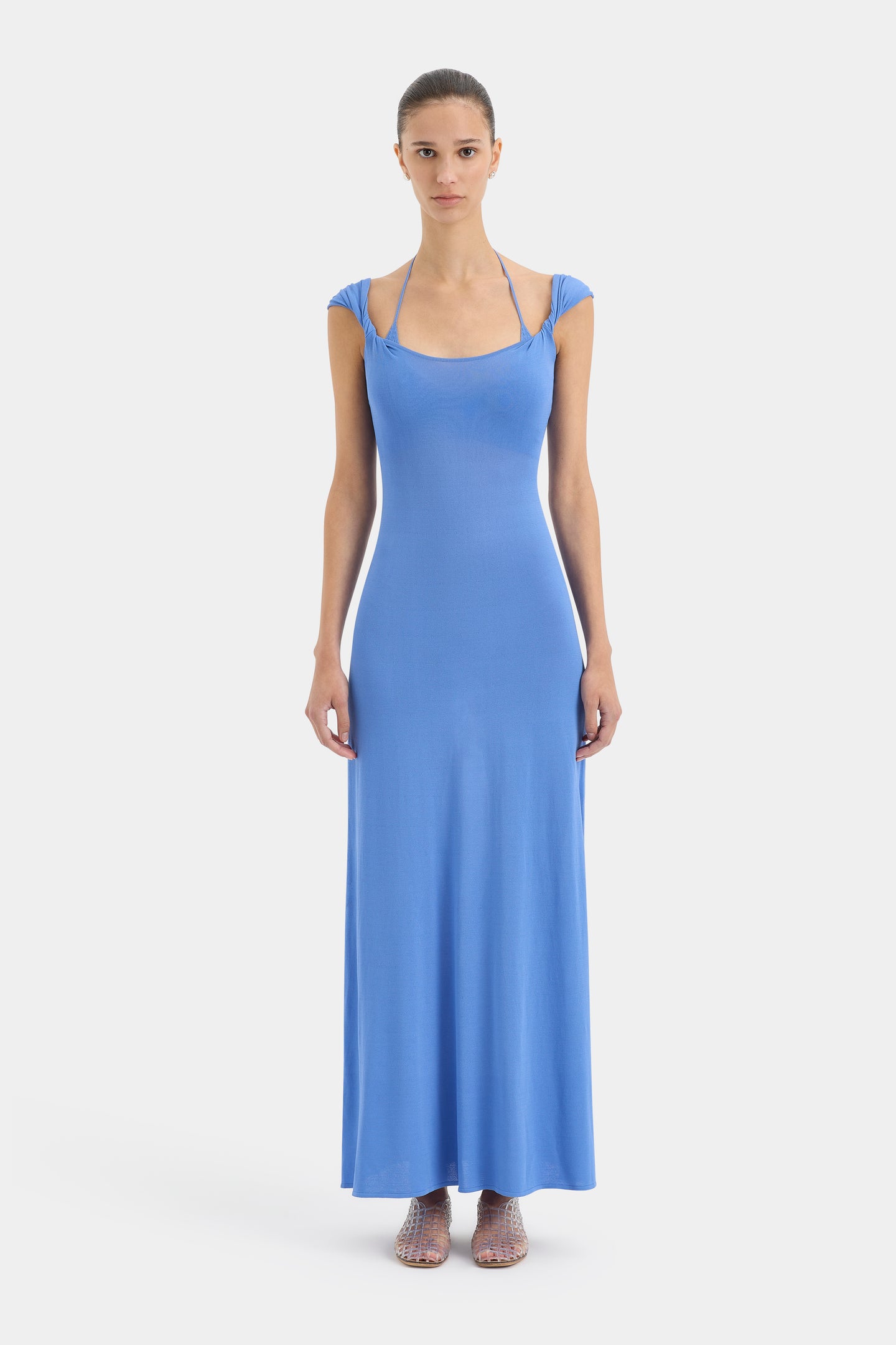 SIR the label Valejo Halter Dress CORNFLOWER