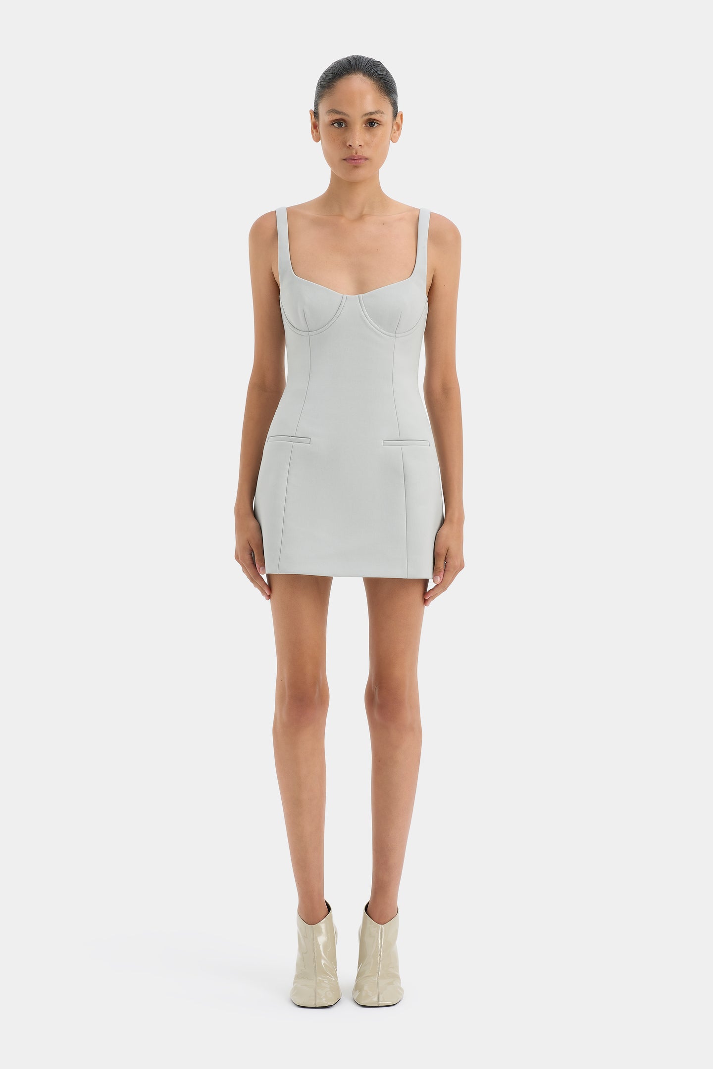 SIR the label Sandrine Balconette Mini Dress Ice Blue