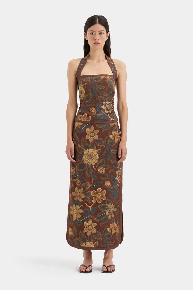 SIR the label Jerry Halter Bodice TAPESTRY