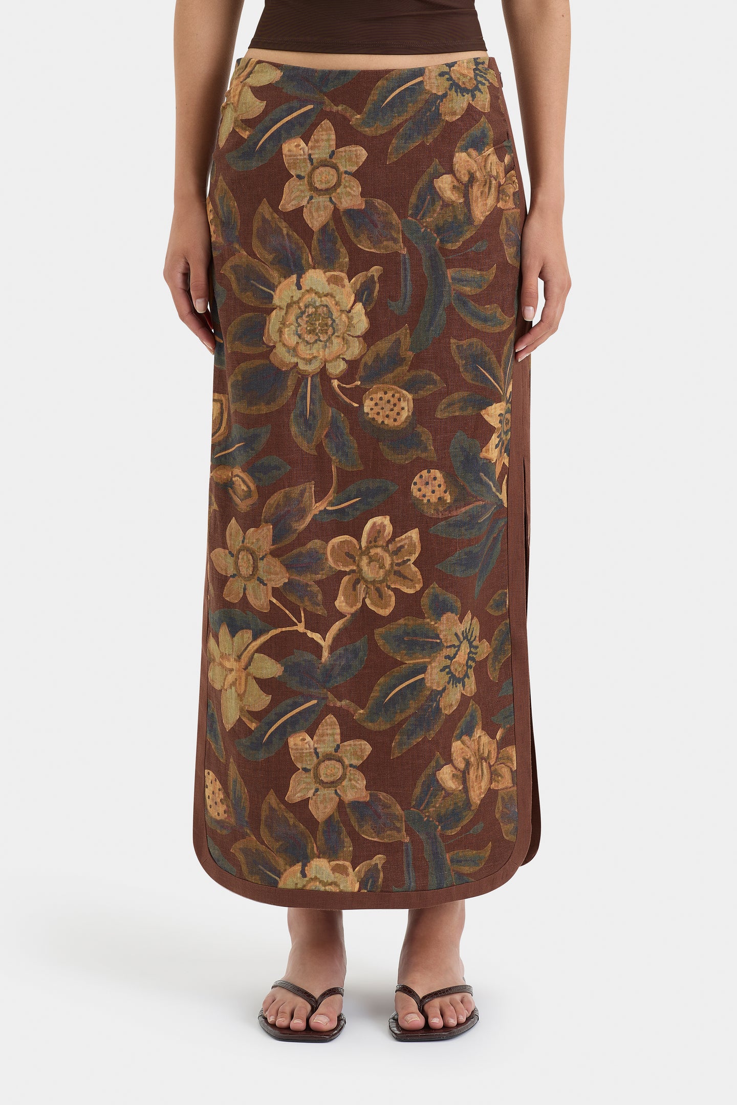 SIR the label Jerry Midi Skirt TAPESTRY