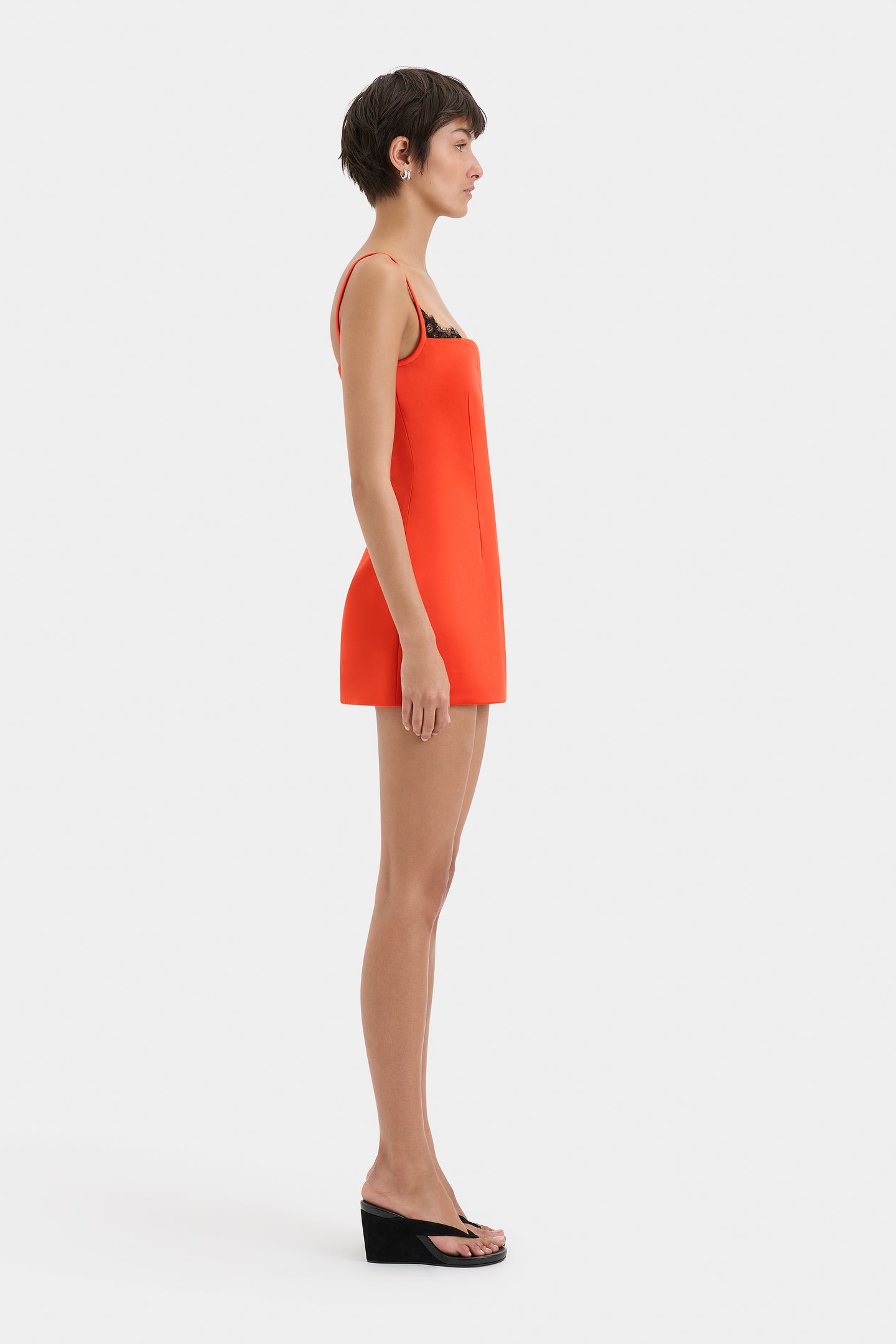 SIR the label Poppy Contoured Mini Dress Tangerine